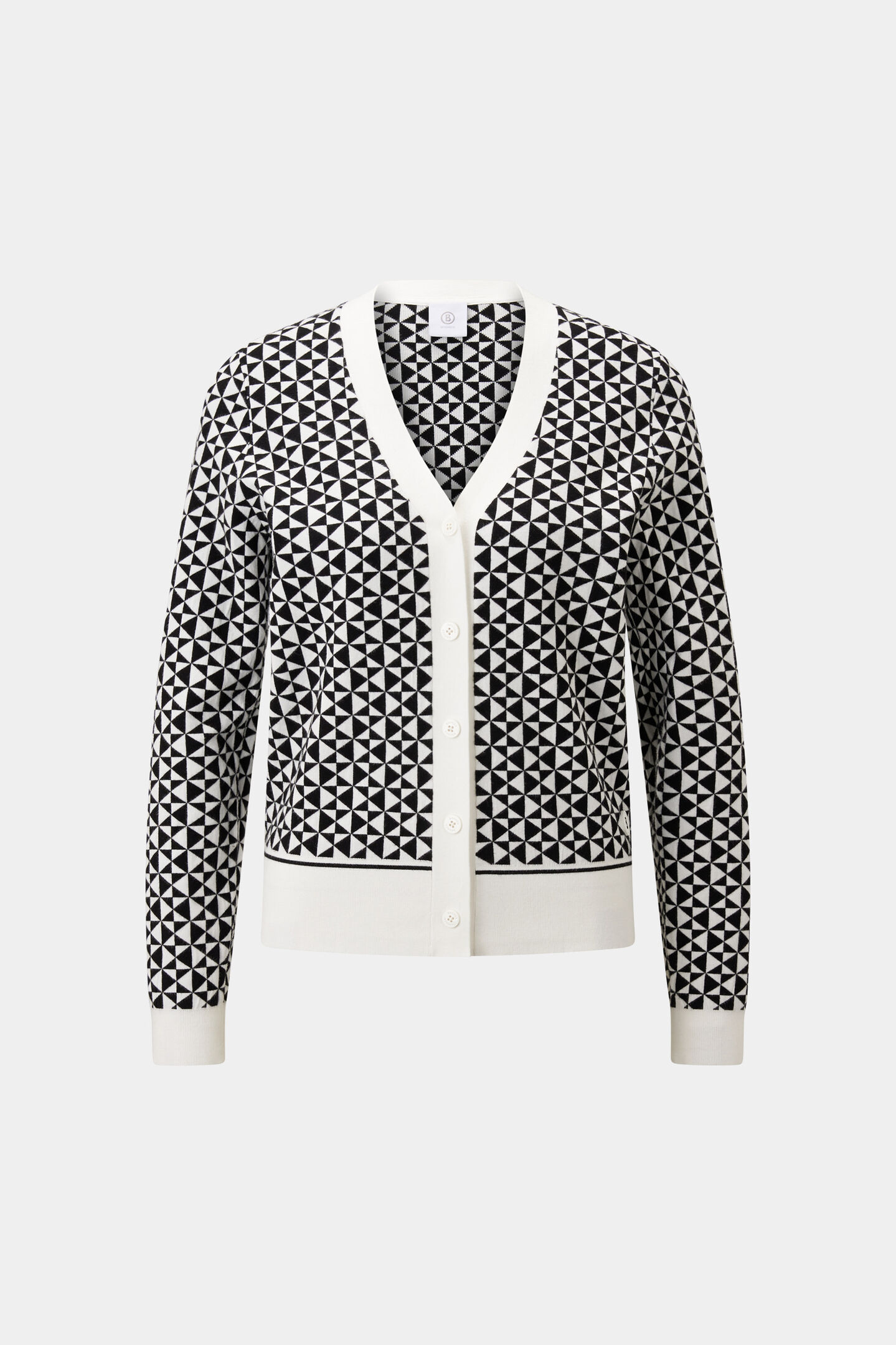 Knit jacket Ina Black/Off-White
