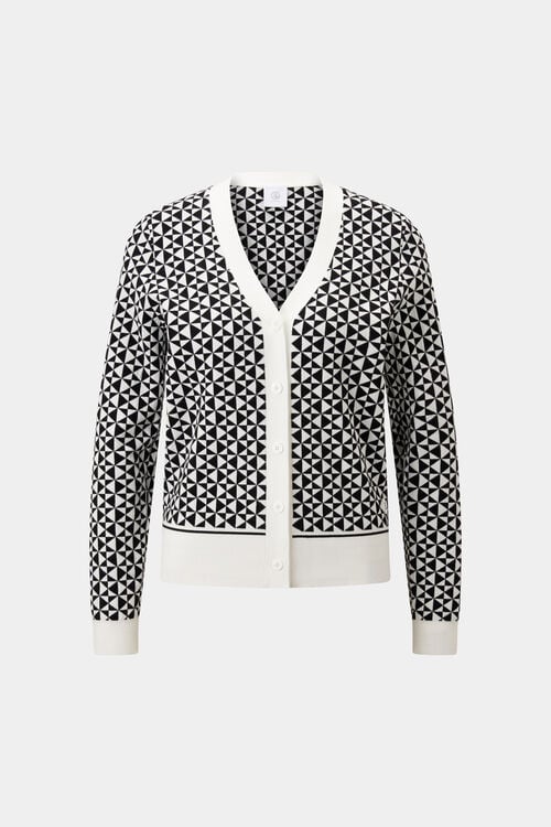 Knit jacket Ina Black/Off-White