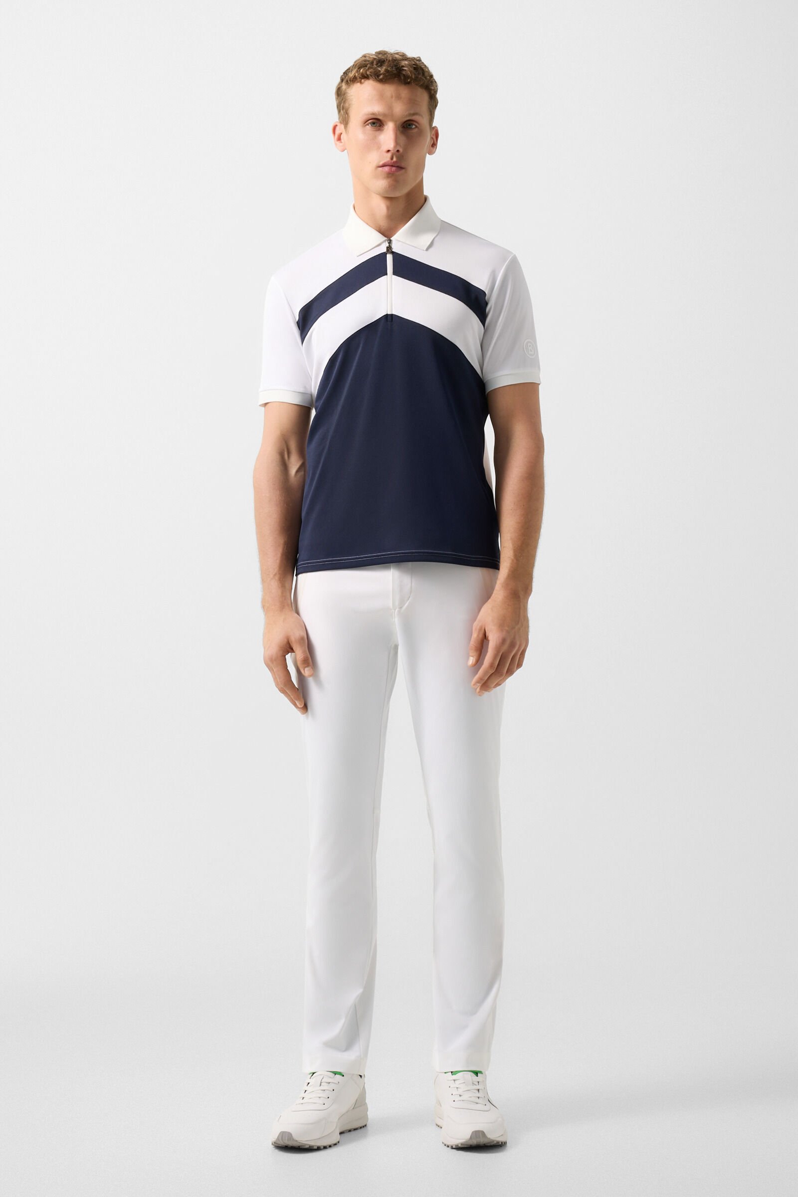 Funktions-Polo-Shirt Cuno Navy-Blau/Wei&szlig;