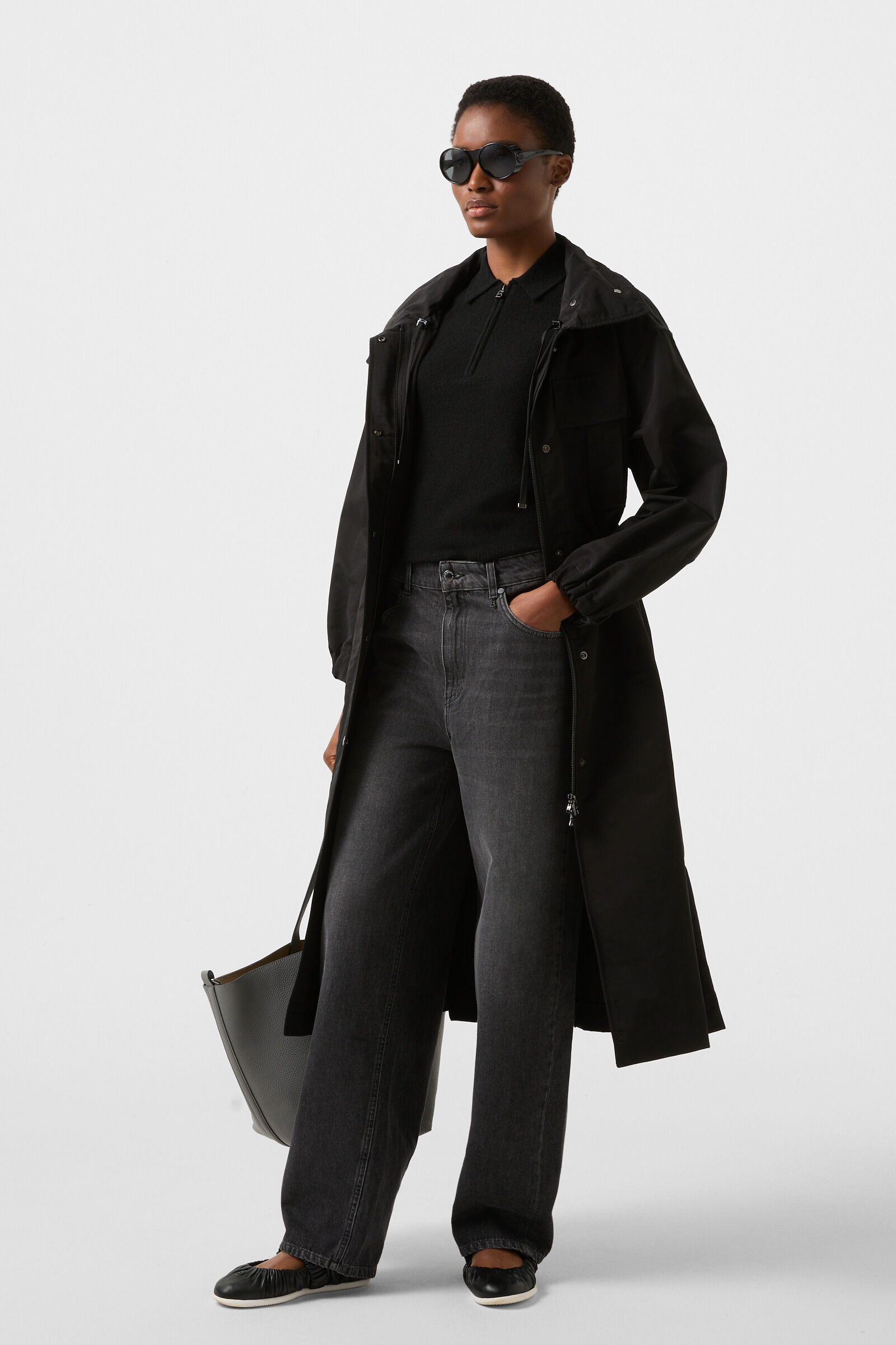 Barrel Fit Jeans Bina Dunkelgrau