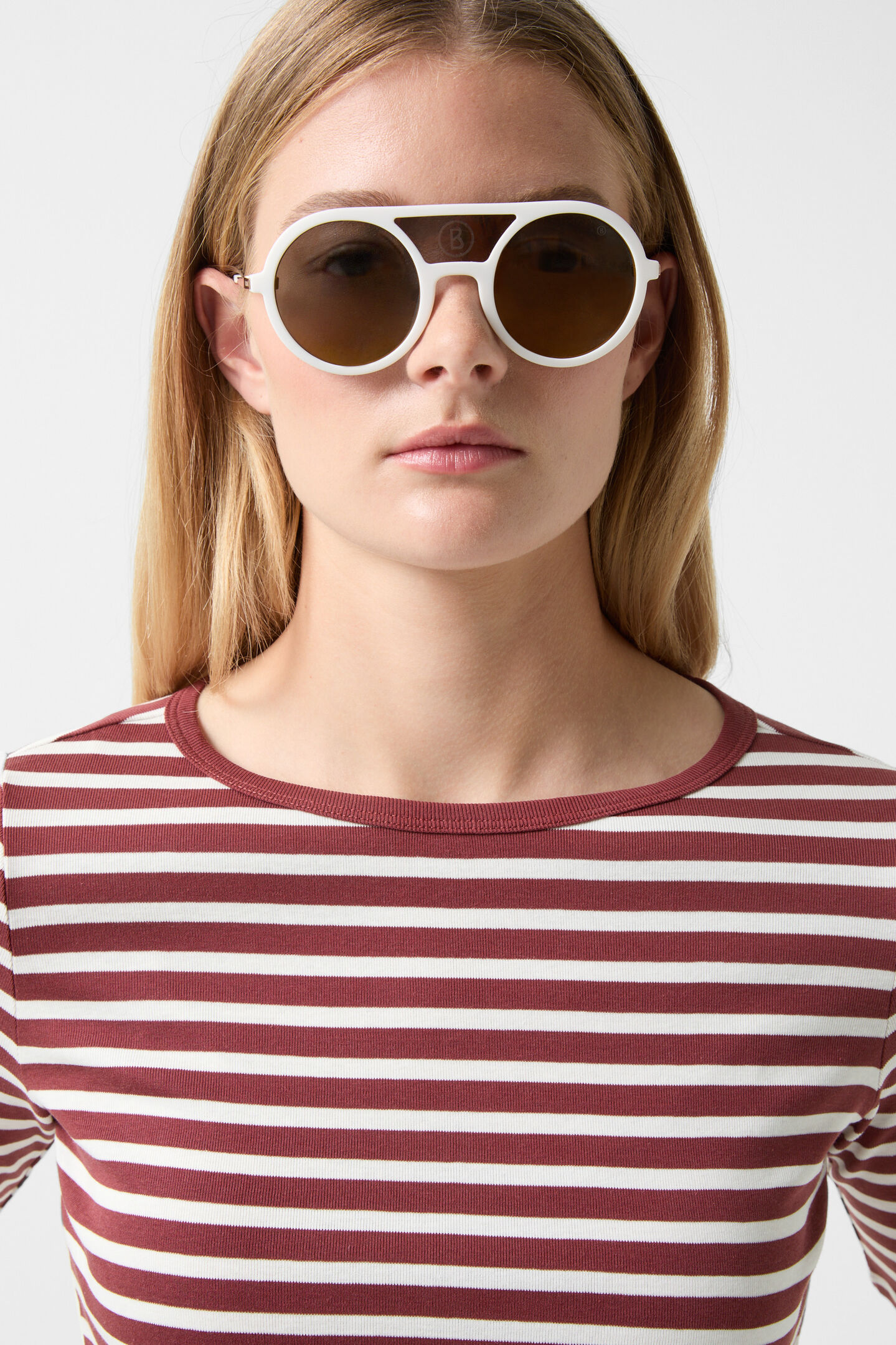 T-shirt Louna Wine red/off-white