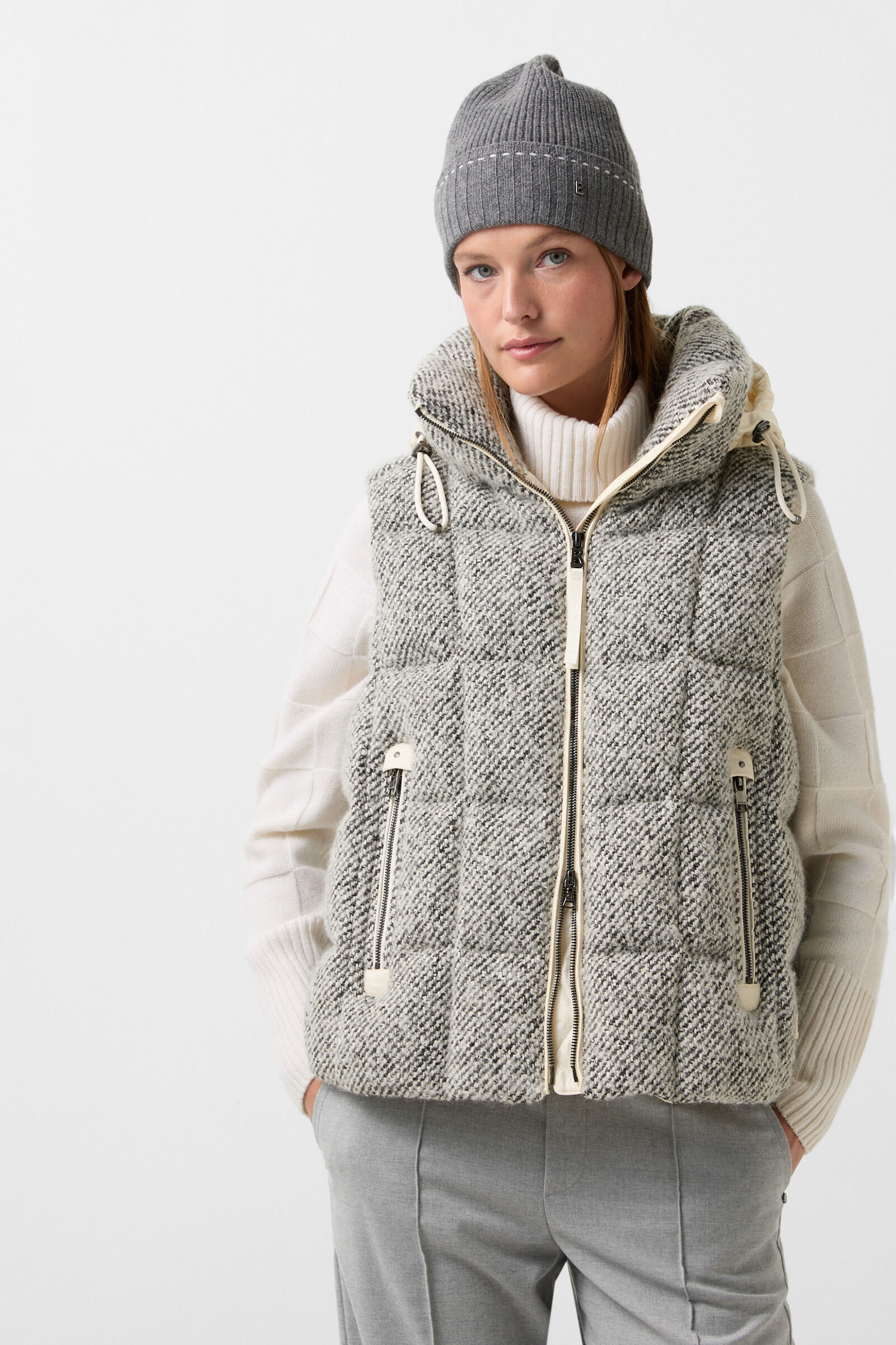 Falka down waistcoat Black/cream