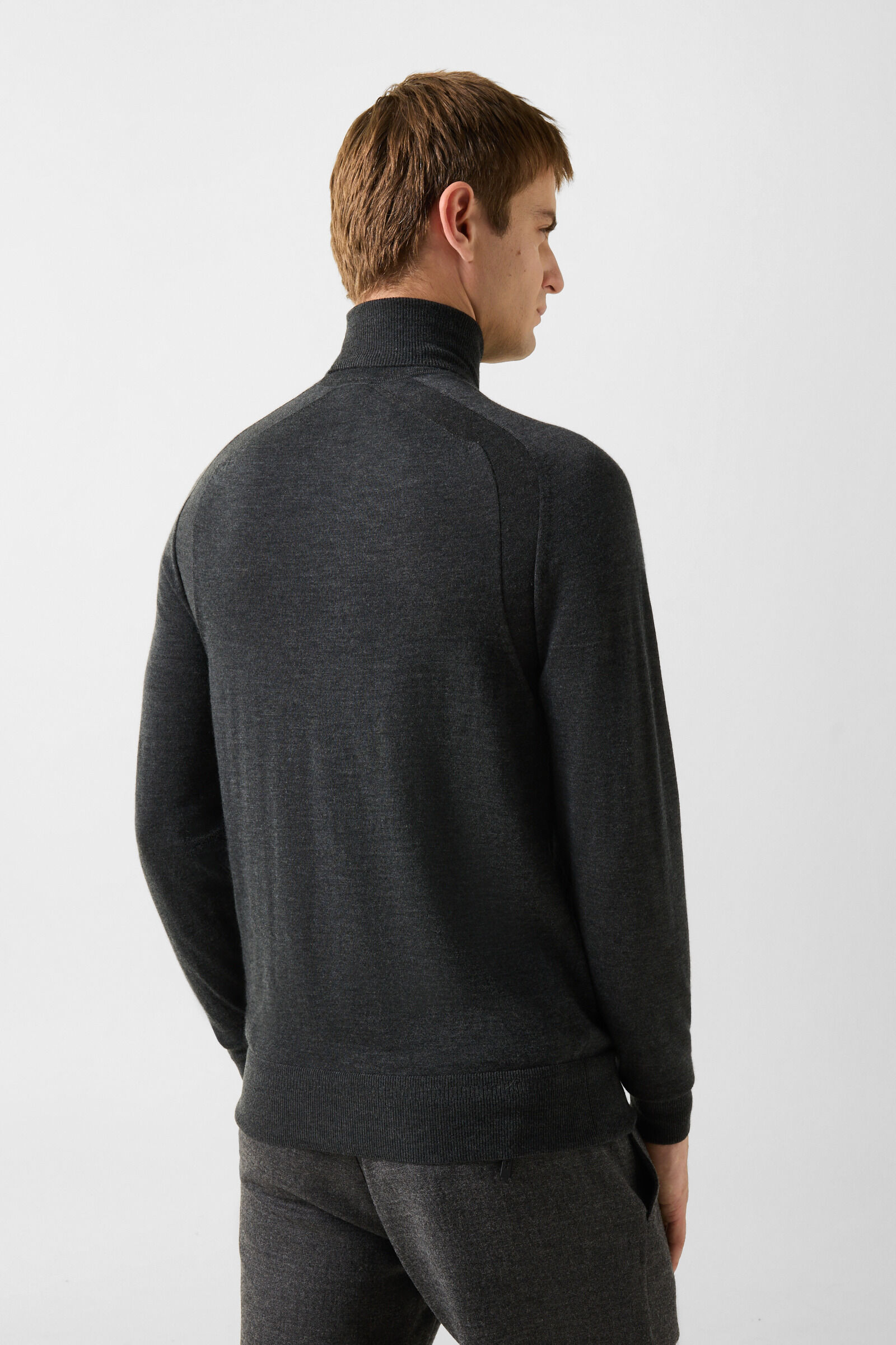 Gordon pure new wool cashmere jumper Anthracite