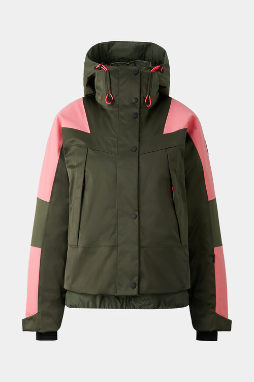 Skijacke Tinka Oliv-Gr&uuml;n/Pink