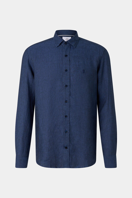 Leinen-Hemd Timi Navy-Blau