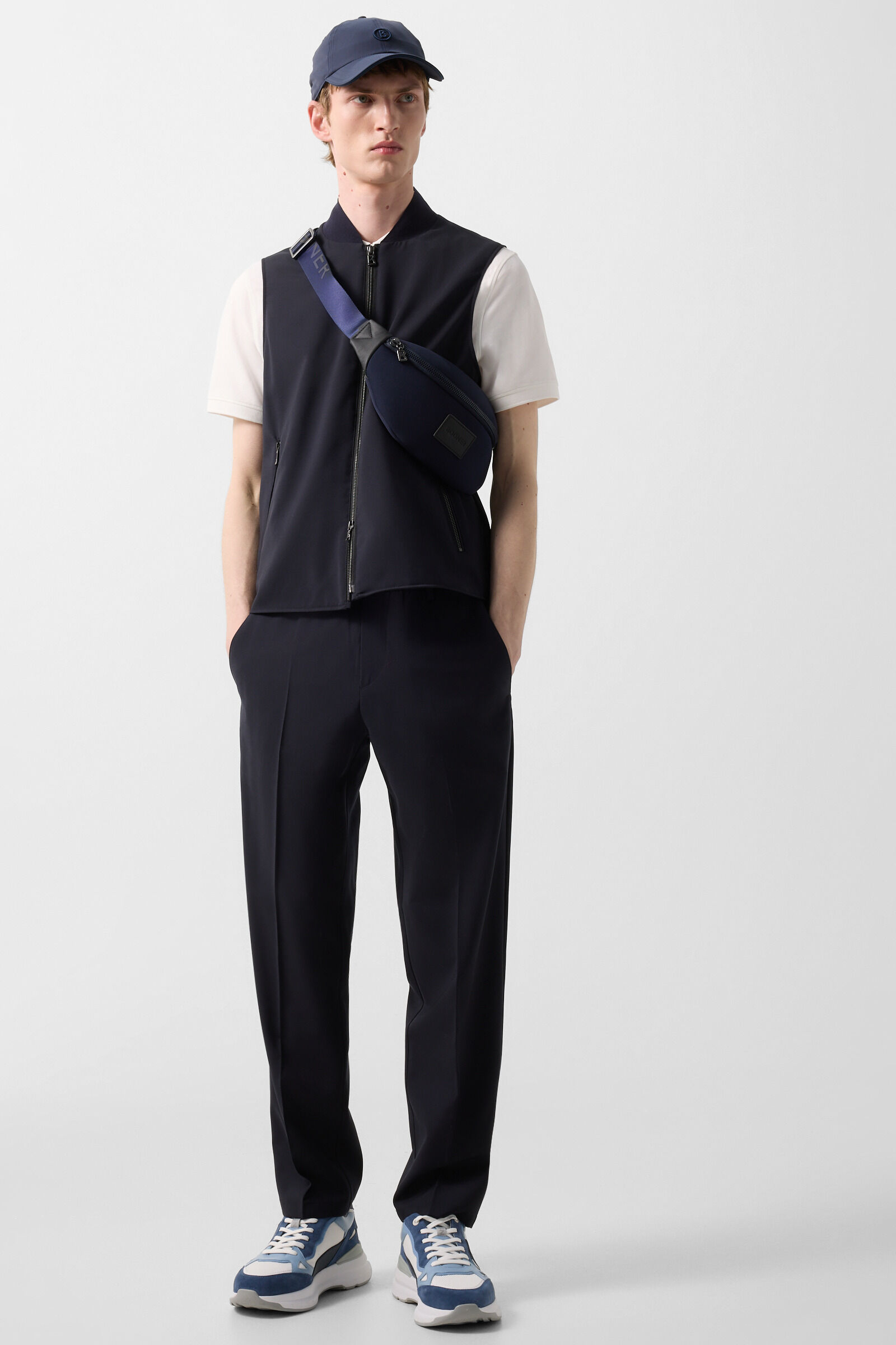 Virgin wool waistcoat Jeff Dark blue