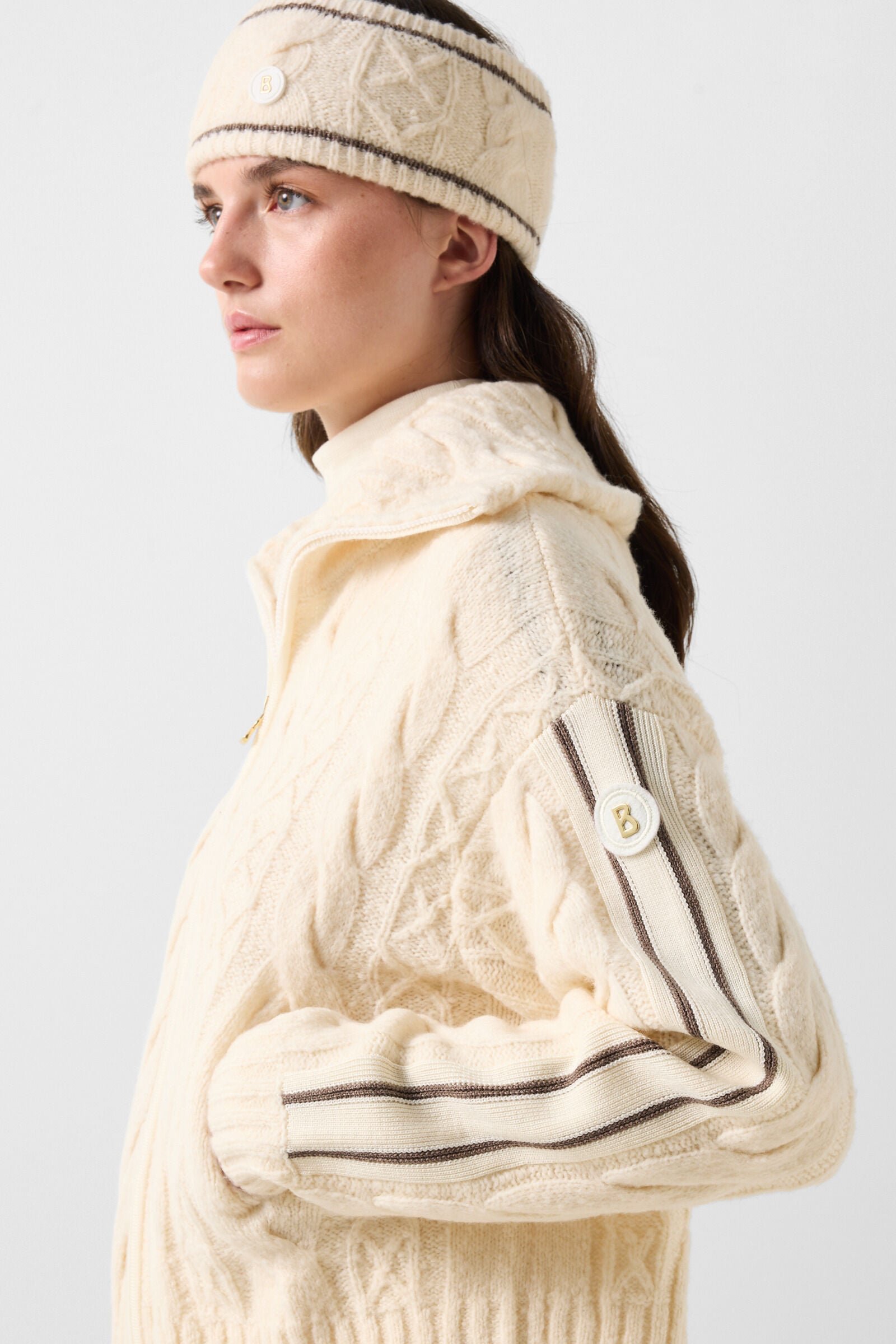 Lotta Virgin Wool Blend Knit Jacket Off-White