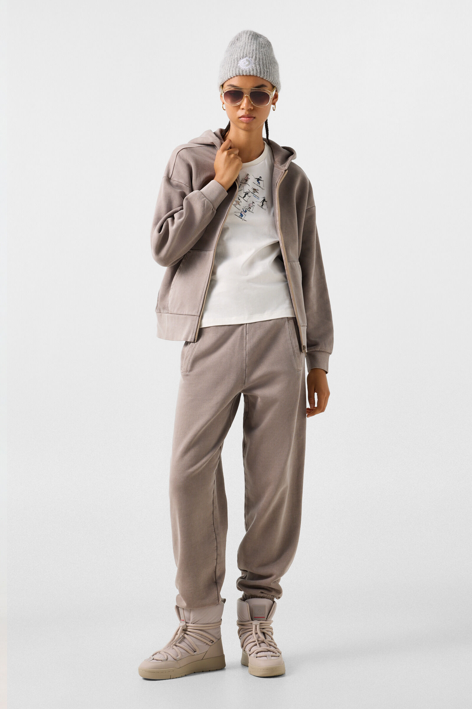 Baumwoll-Sweatpants Ilmi Taupe