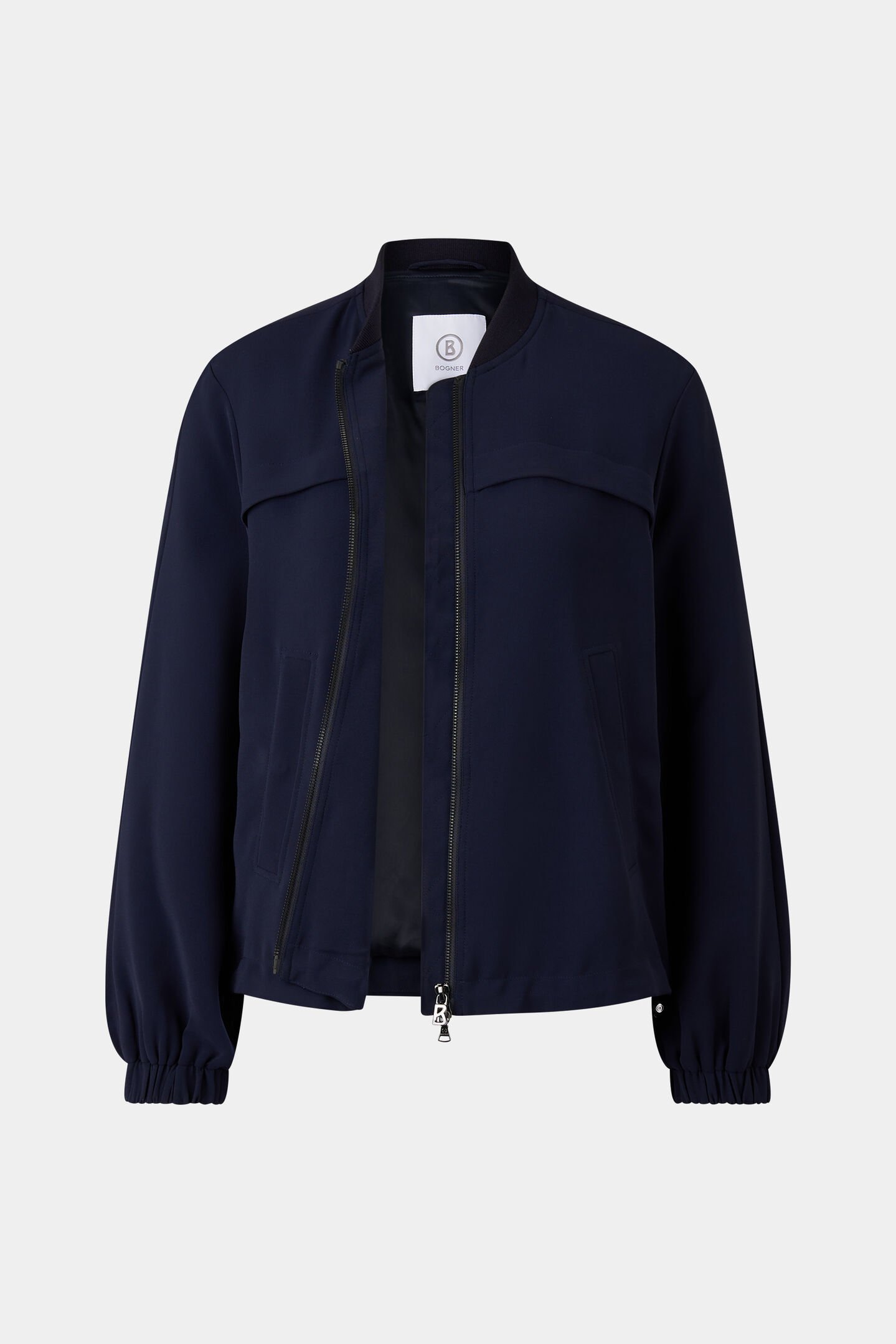 Crêpe-Blouson Sheila Navy-Blau