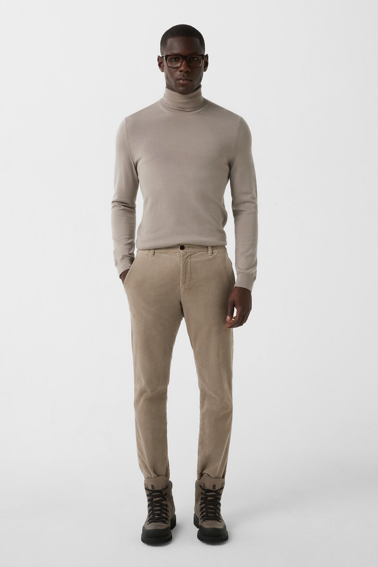 pantalon en velours c&ocirc;tel&eacute; Riley Casual Greige