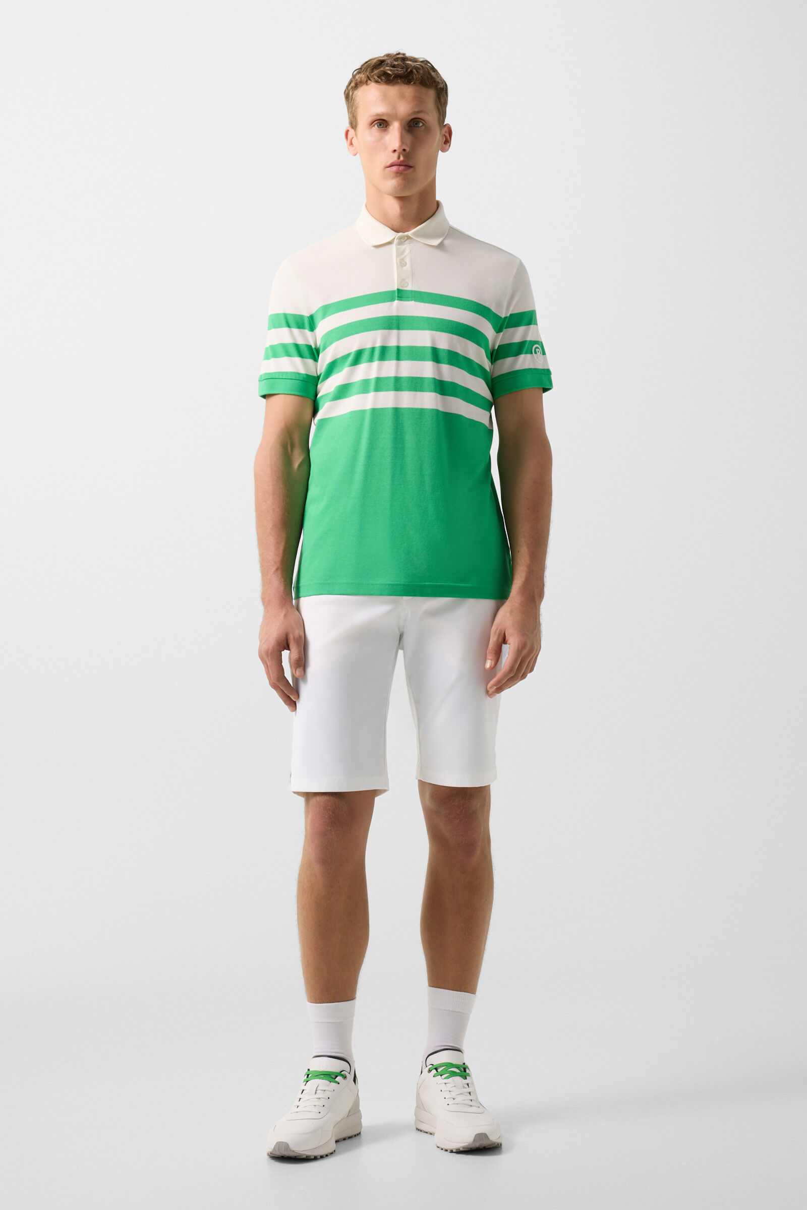 Funktions-Polo-Shirt Antonio Gr&uuml;n/Off-White