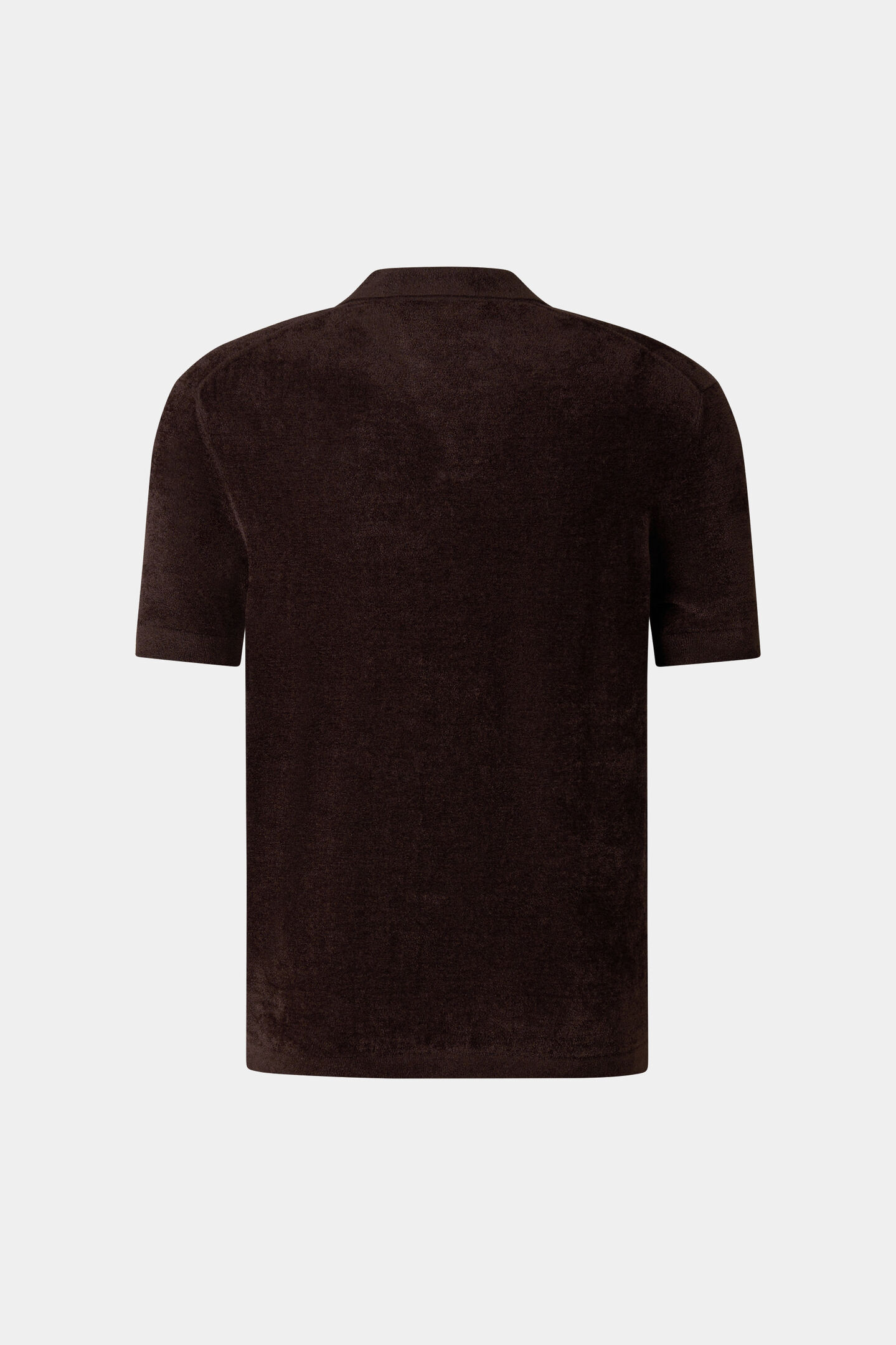 Finn knitted polo shirt Dark brown