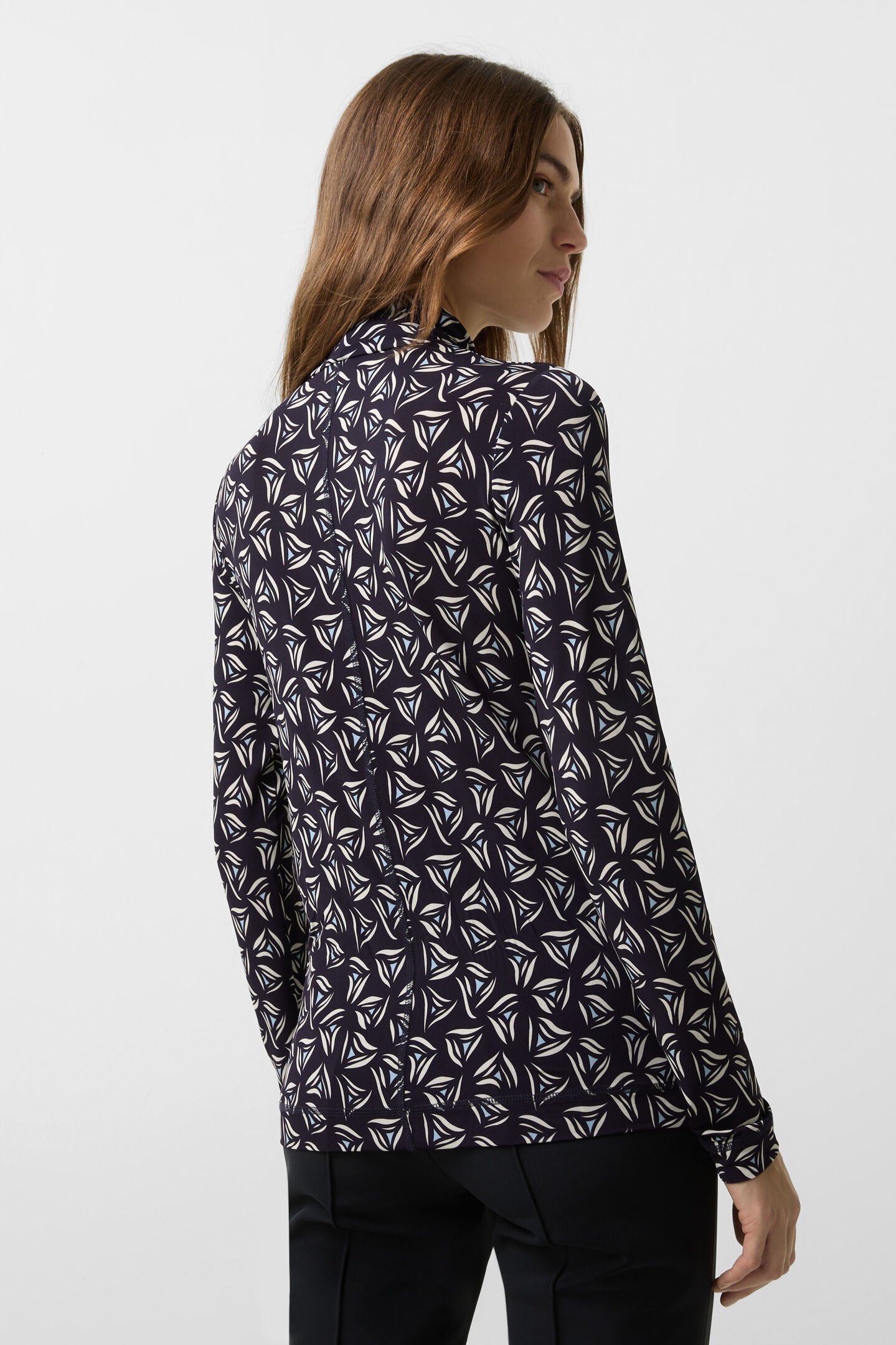 Andriana longsleeve Navy blue/white