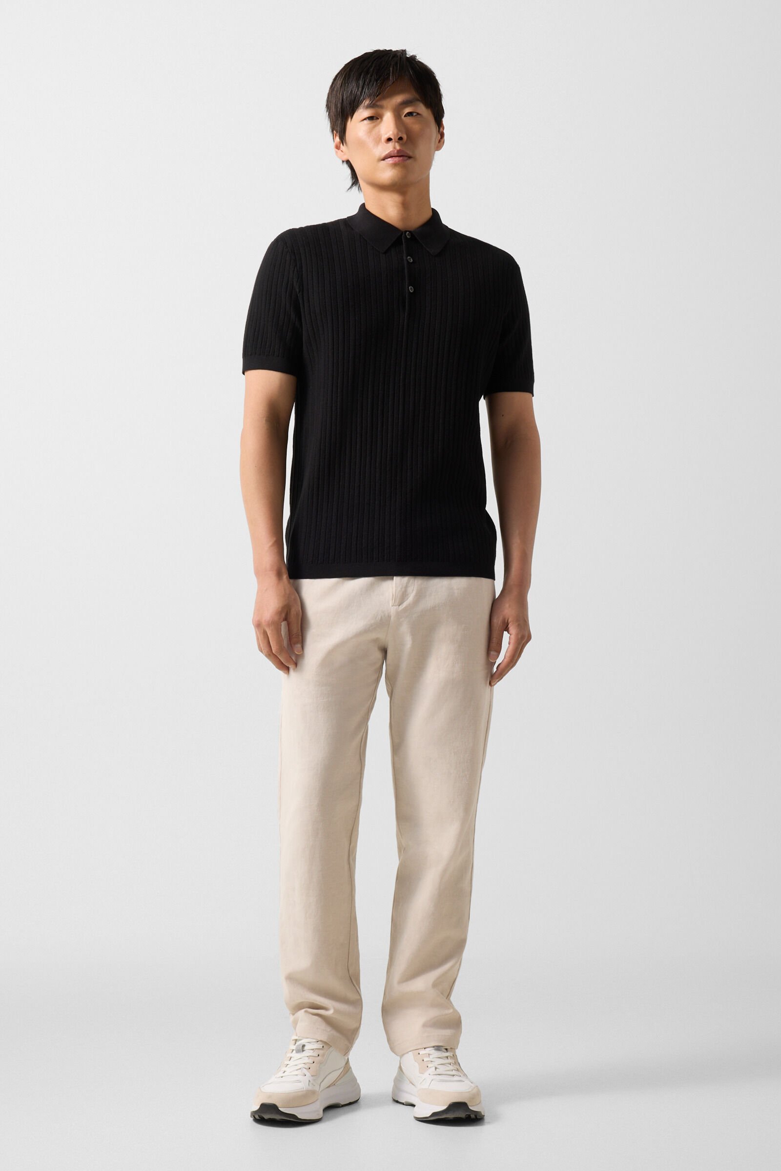 Tobias knitted polo shirt Black