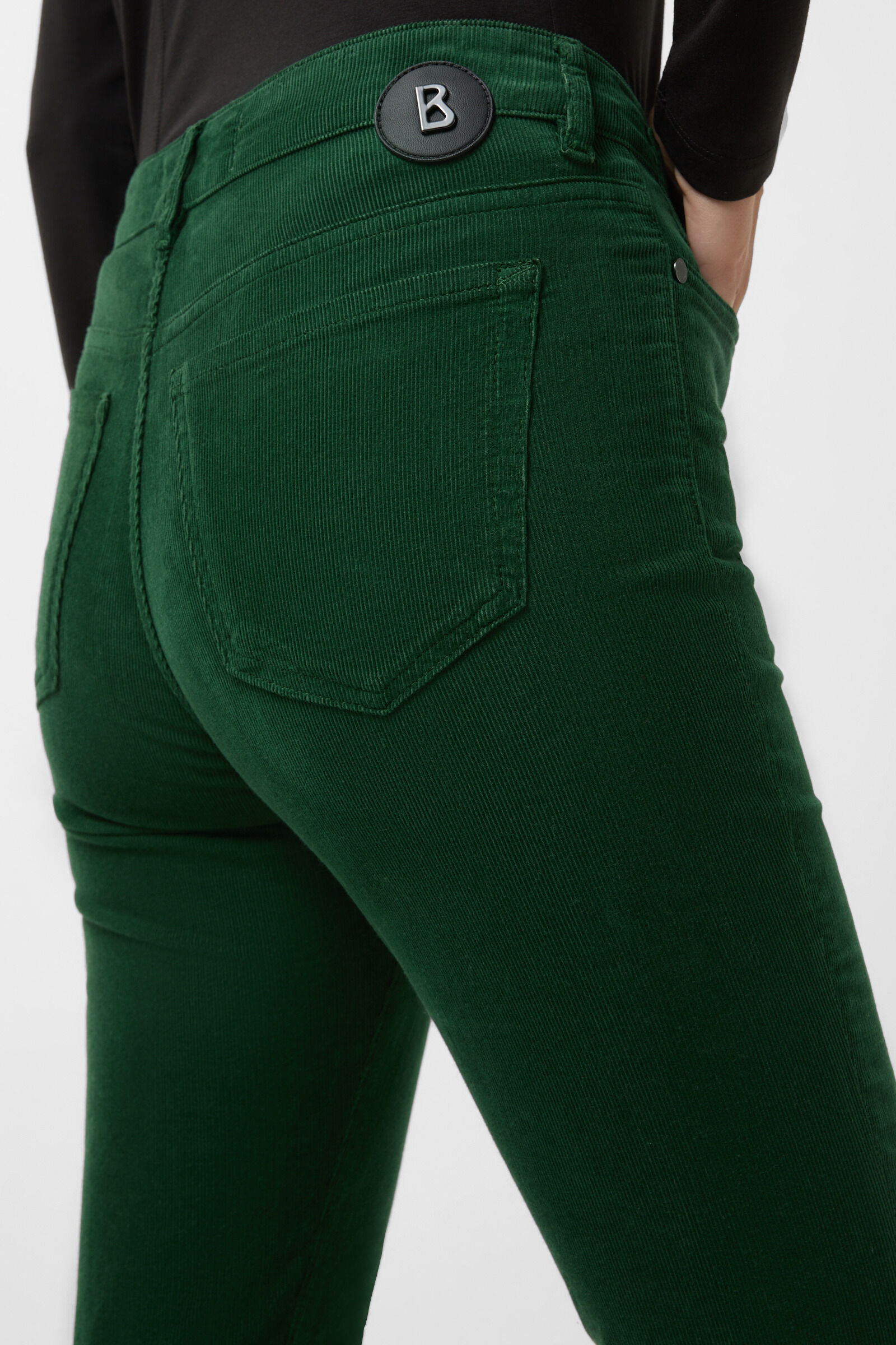 Julie 7/8 corduroy trousers Dark green