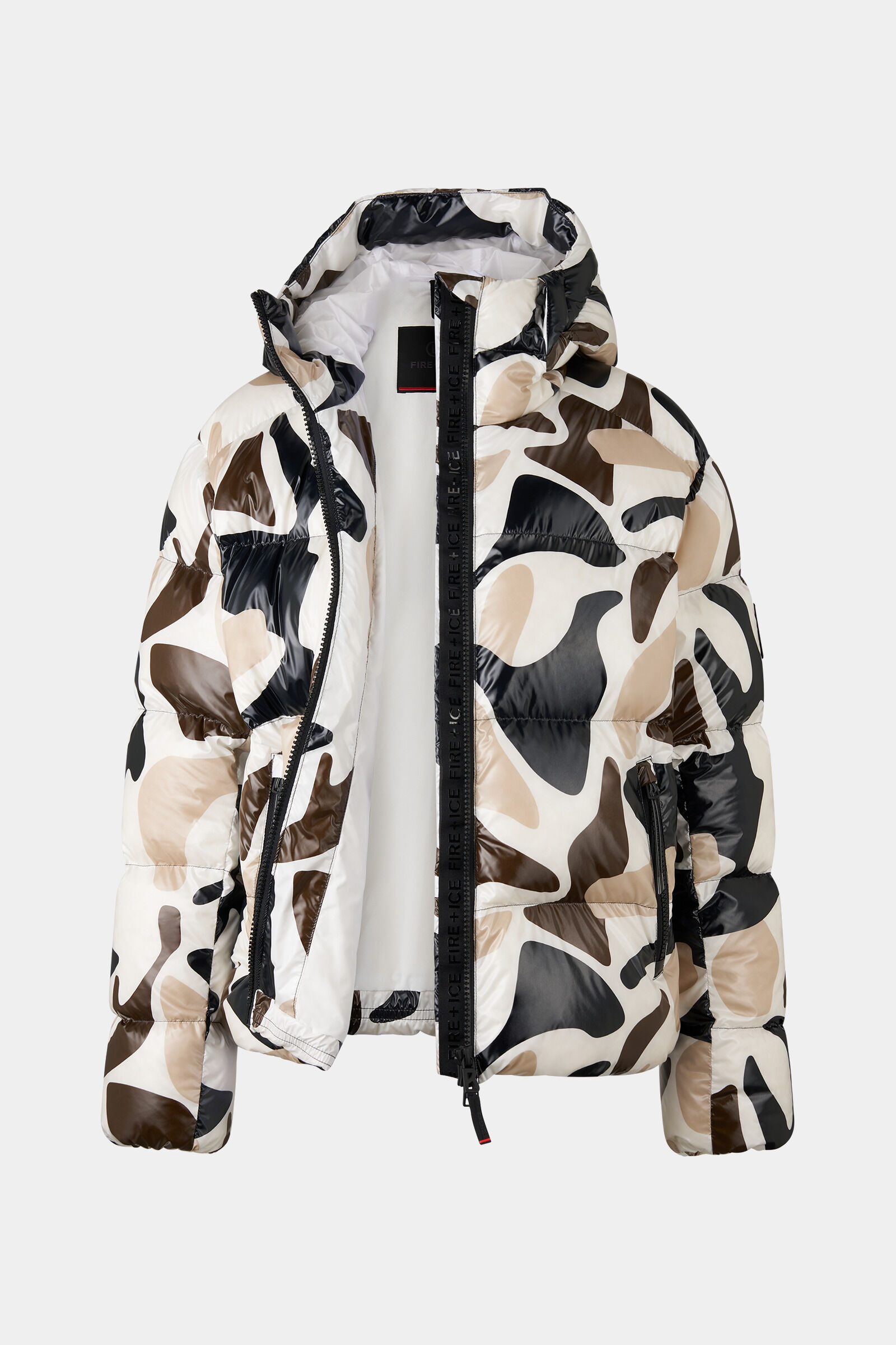 Vally down jacket Beige/black/brown