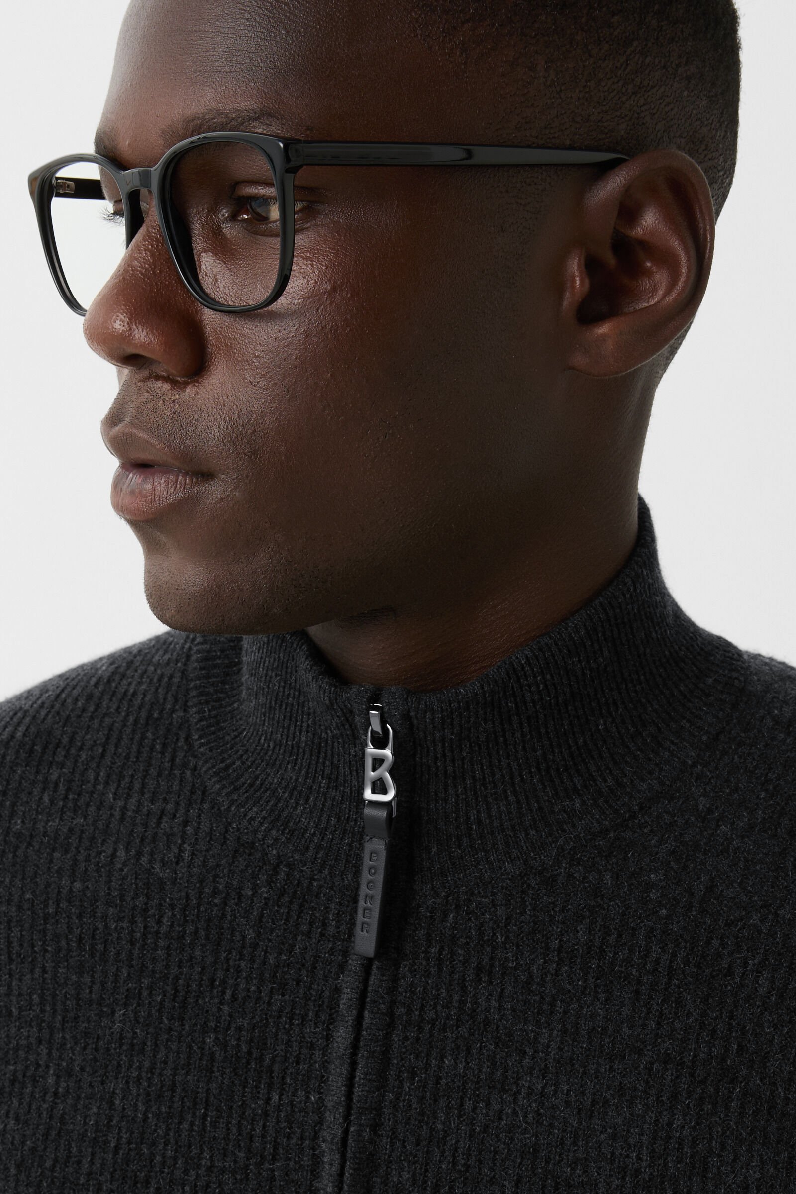 Pure new wool cashmere troyer Derek Anthracite