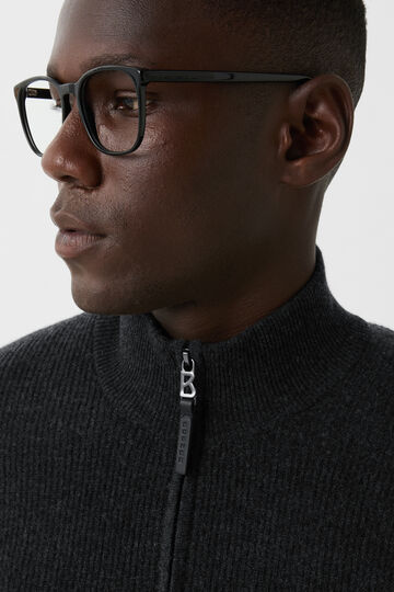Pure new wool cashmere troyer Derek Anthracite Pure new wool cashmere troyer Derek Anthracite