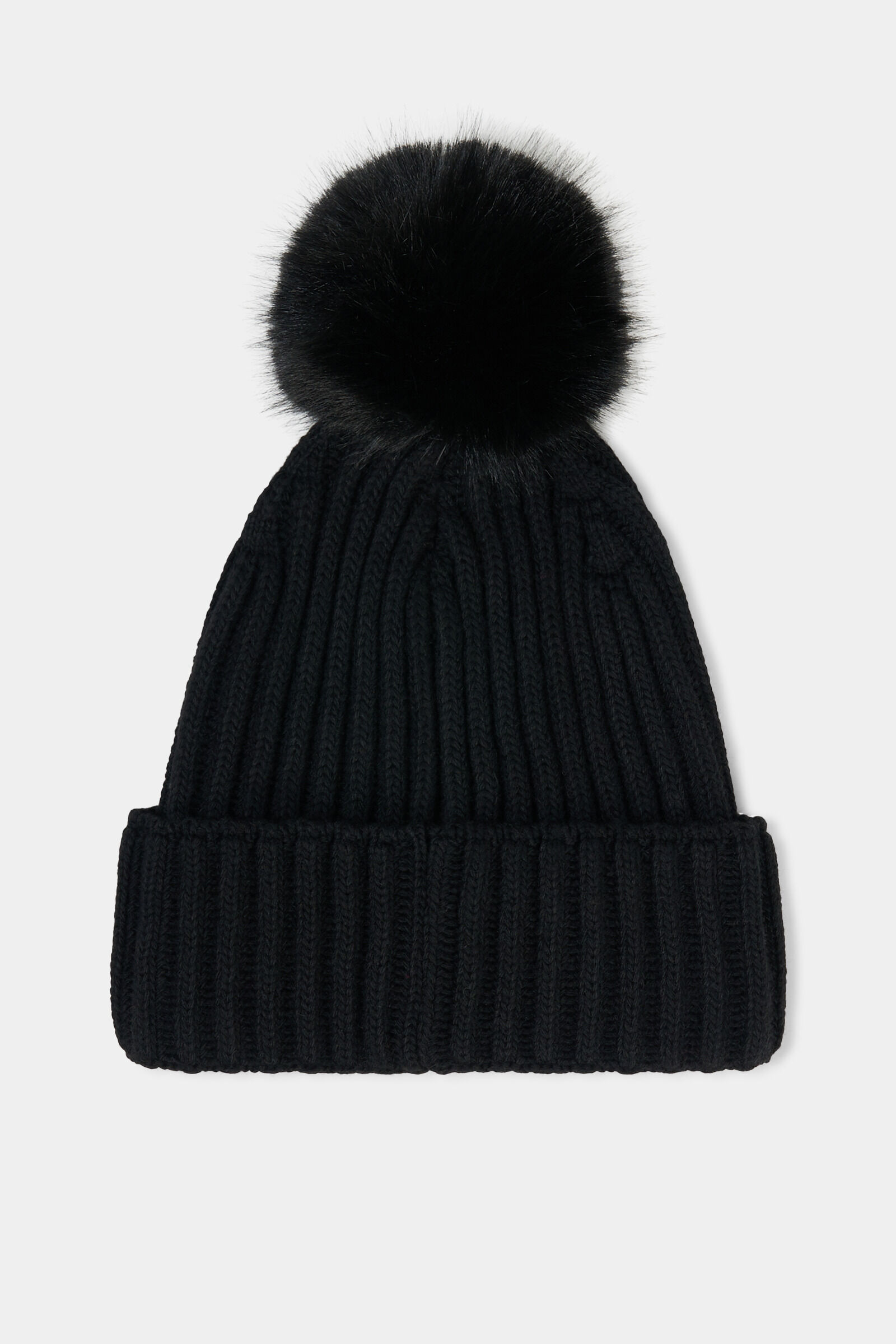 Ranya virgin wool and knitted cashmere hat Black