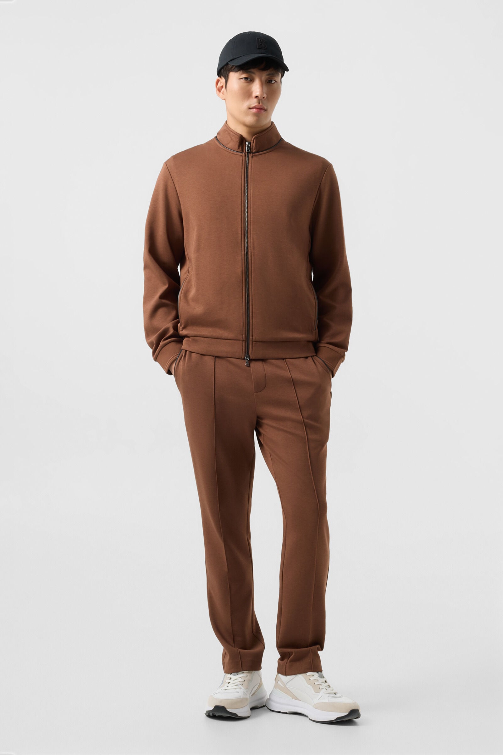 Spencer jersey jacket Brown