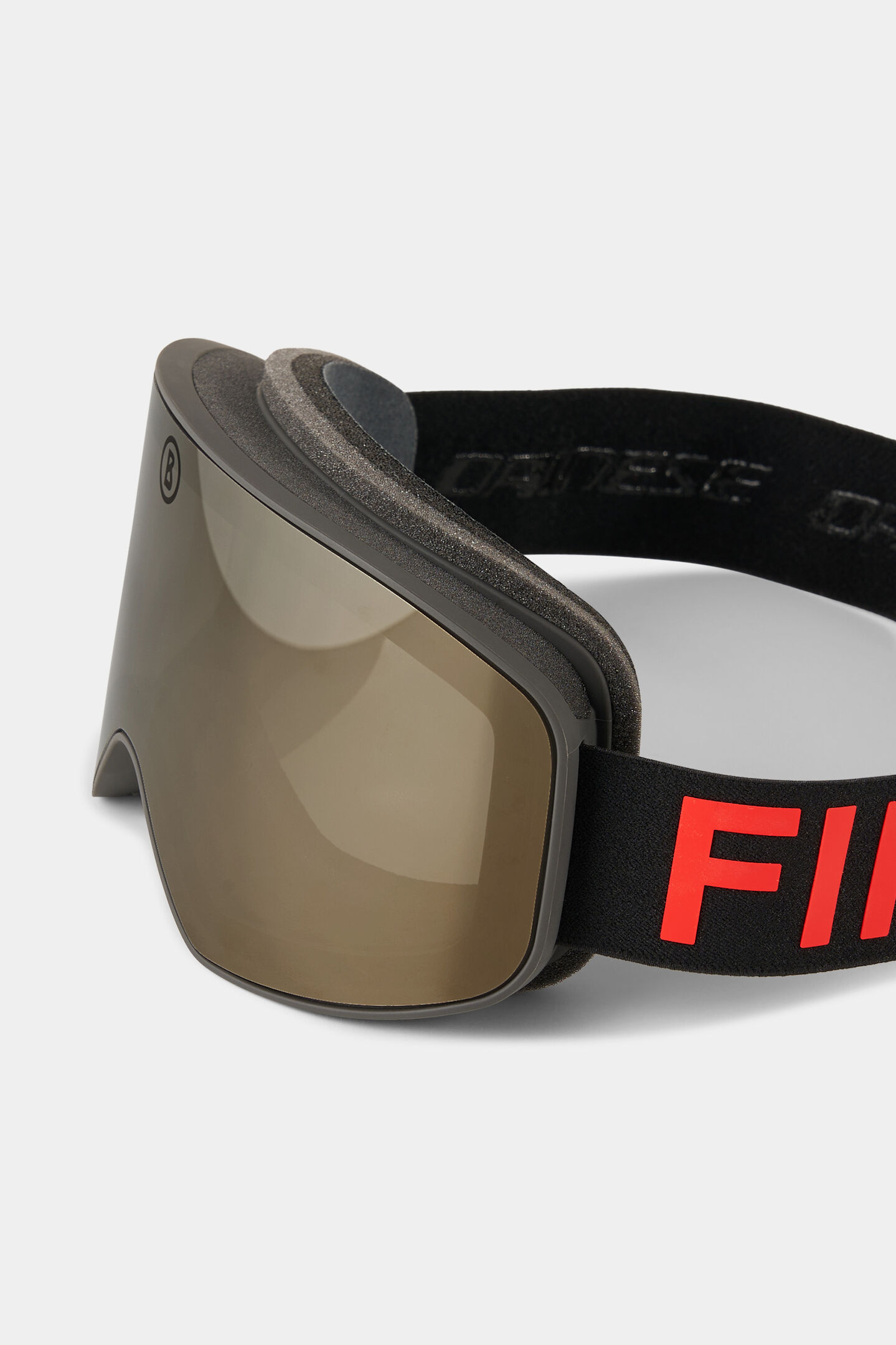 Skibrille Clear Schwarz/Rot