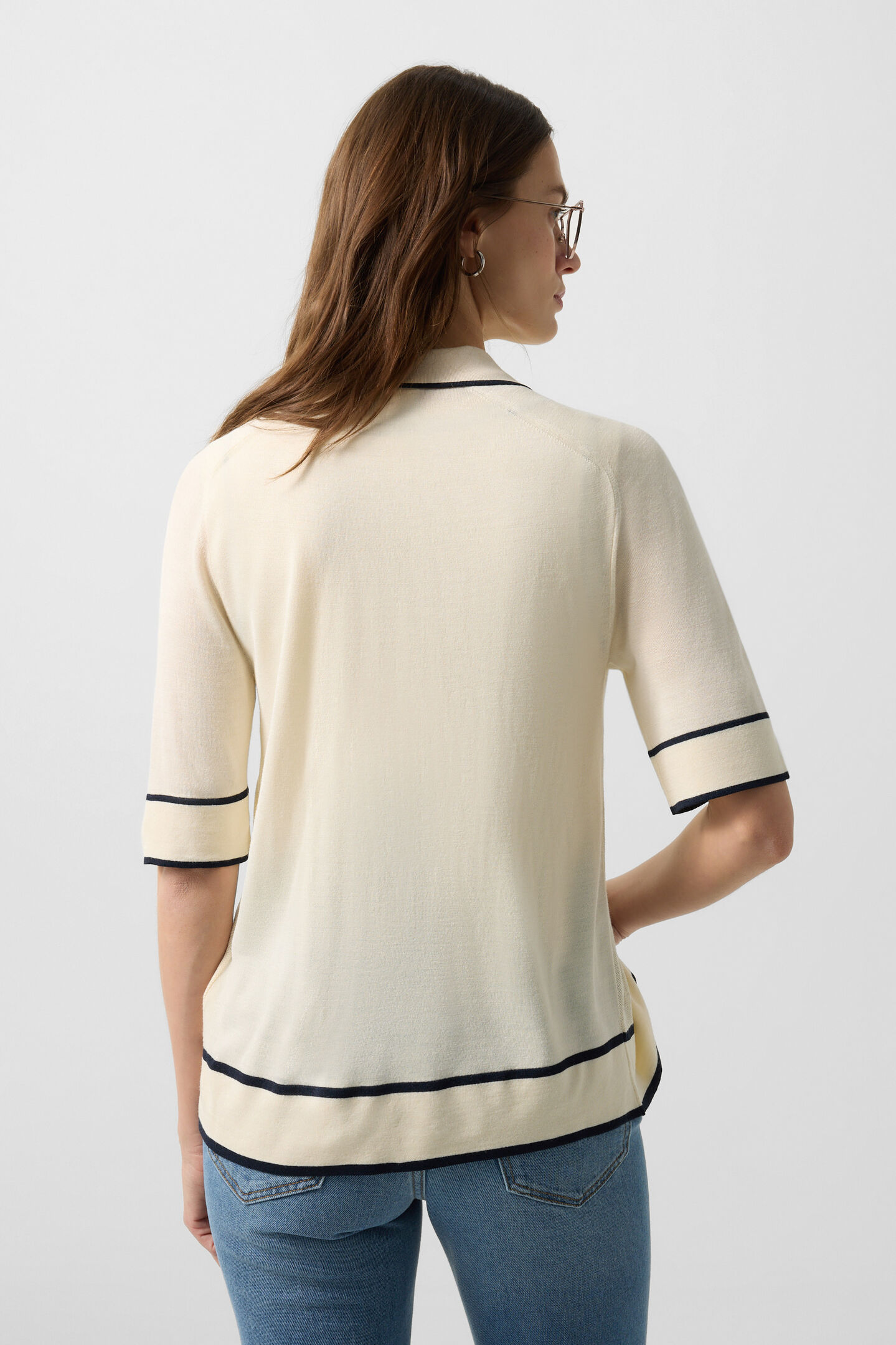 Peaches silk knit jacket Cream