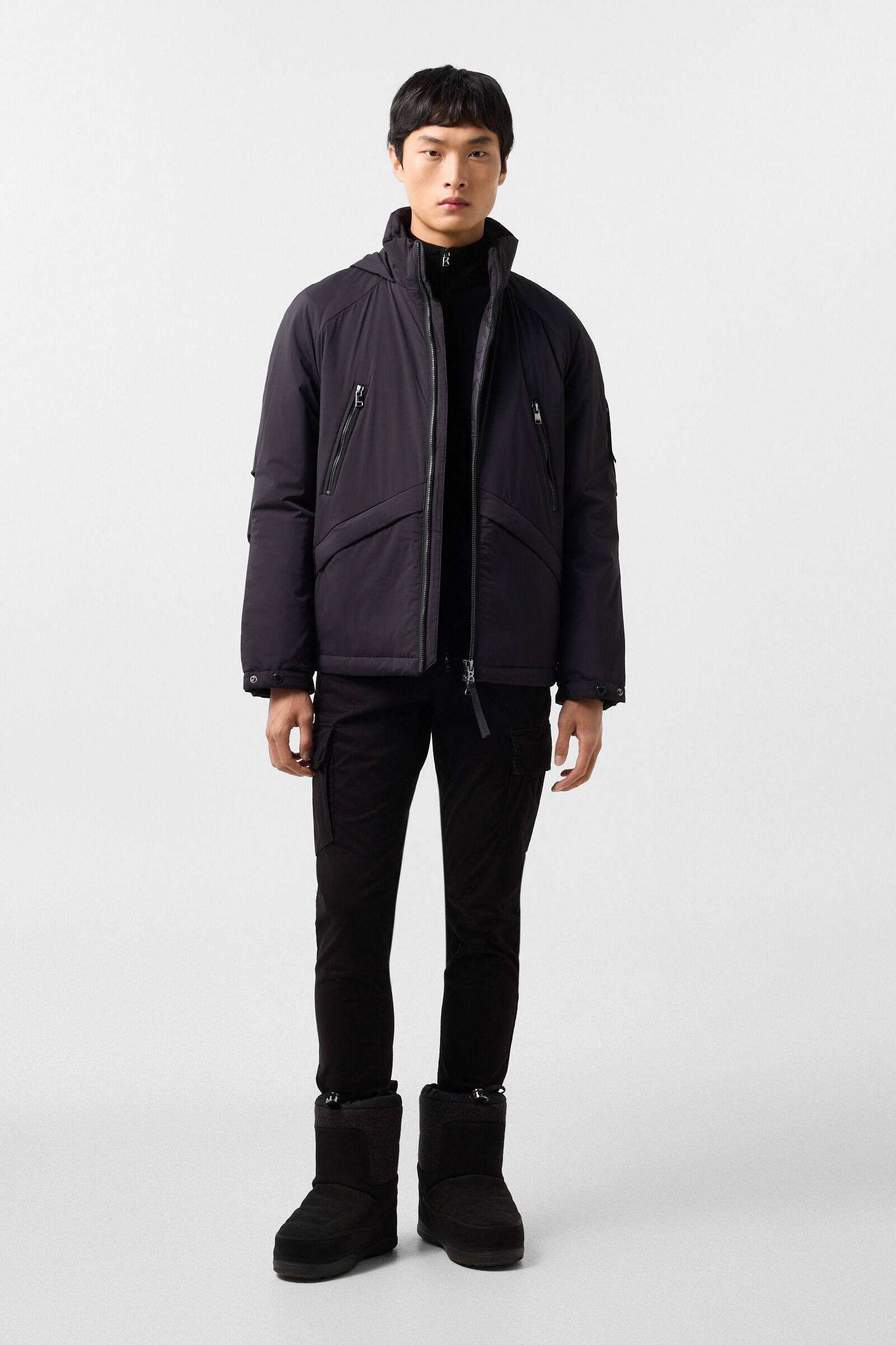 Oscar virgin wool knit jacket Black