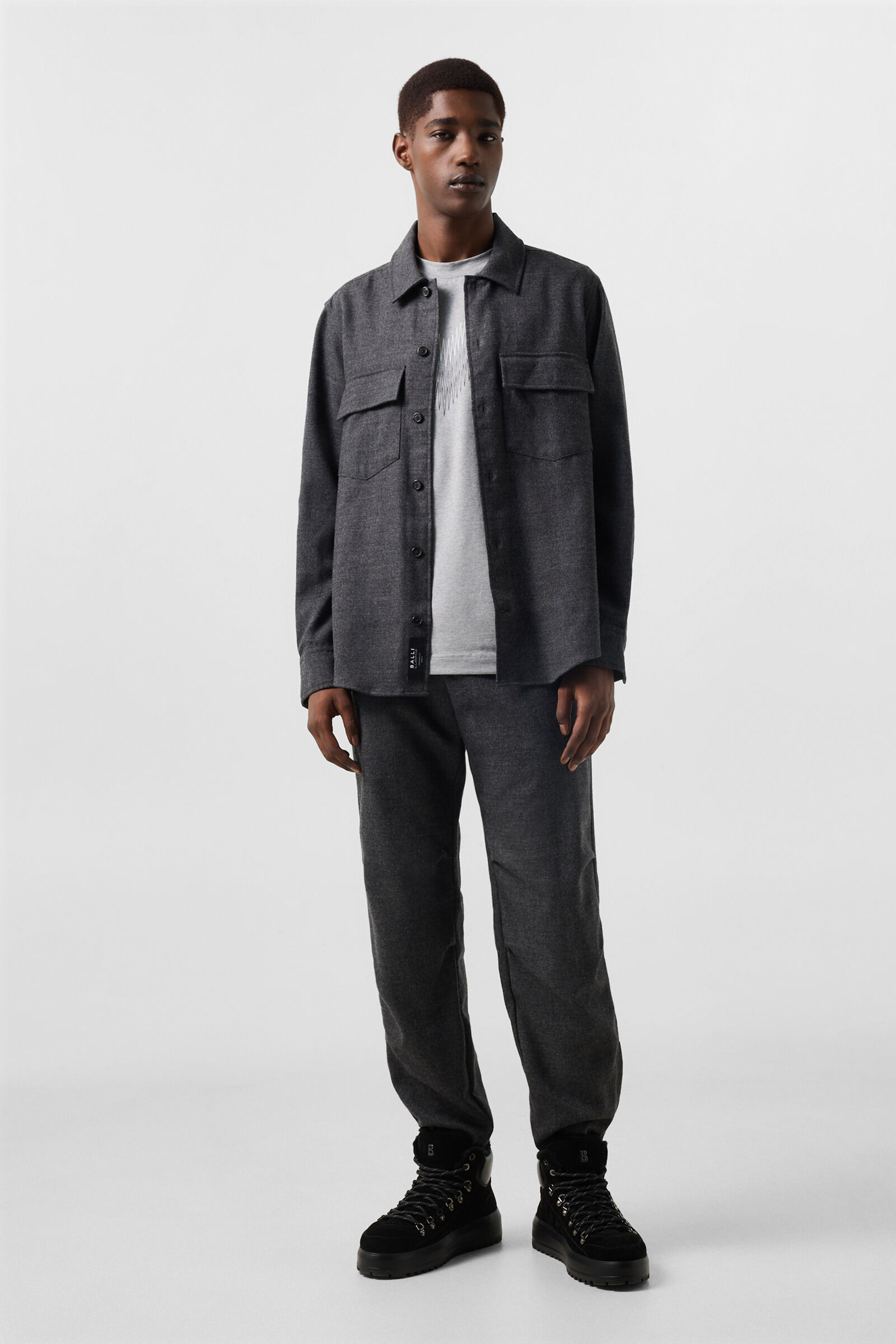 Heiko virgin wool shirt Anthracite