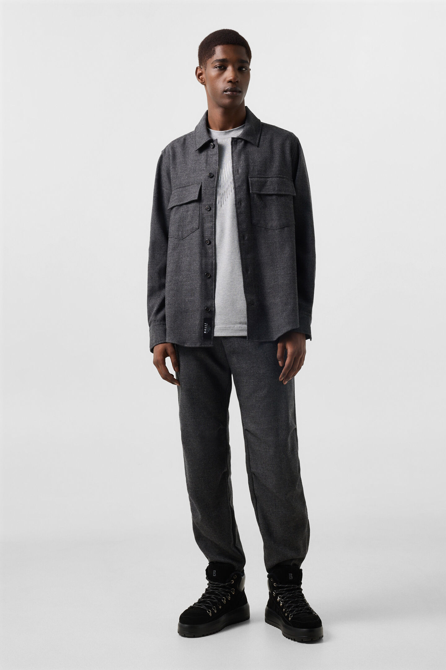 Heiko virgin wool shirt Anthracite