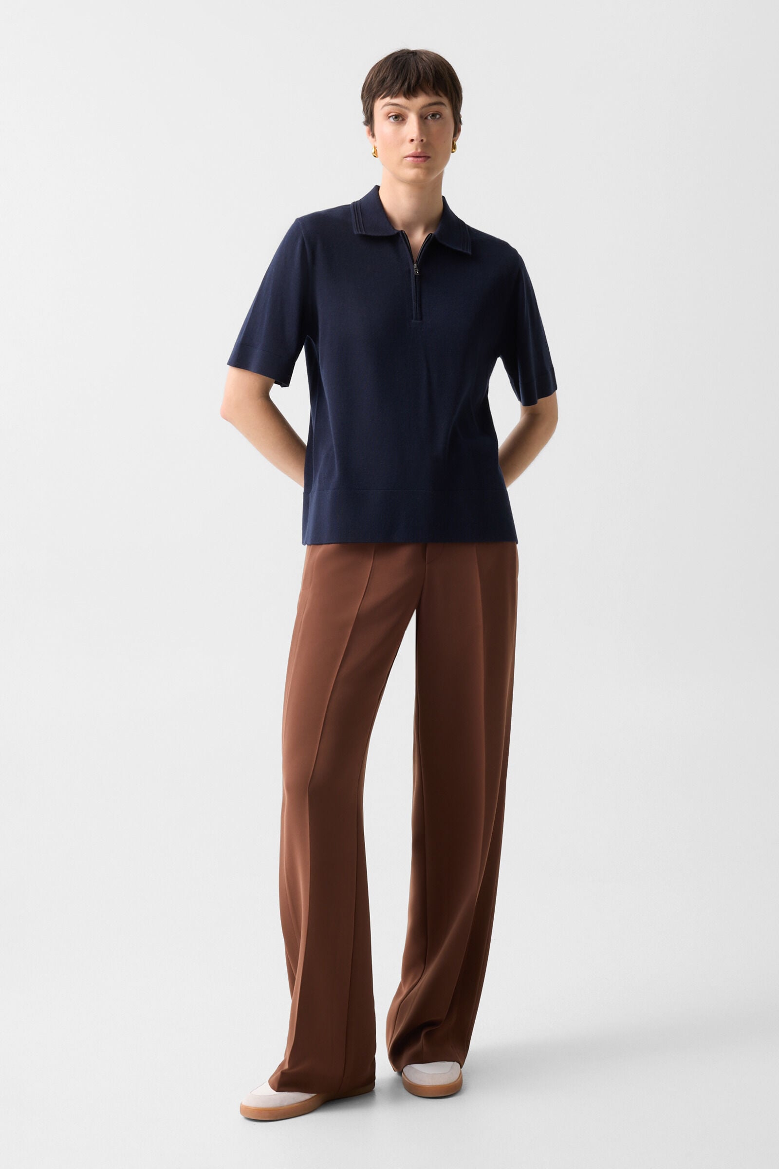 Maureen virgin wool polo shirt Navy blue