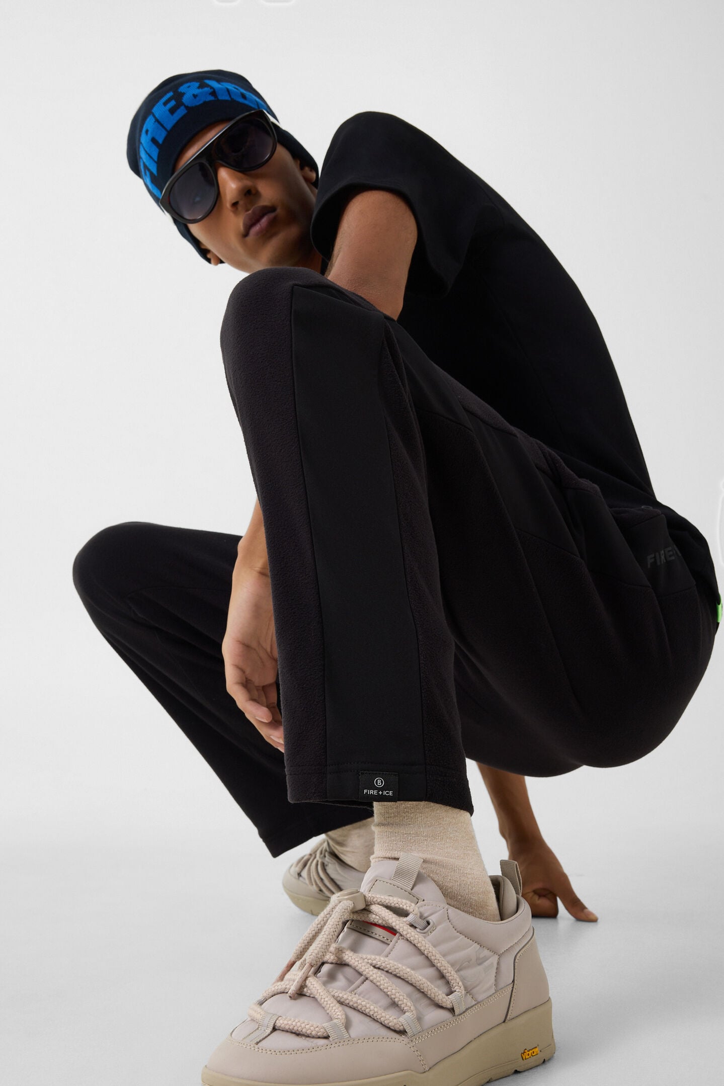 Broder fleece trousers Black