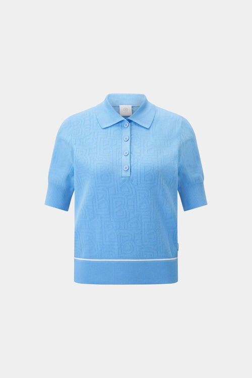 Maia knitted polo shirt Light blue