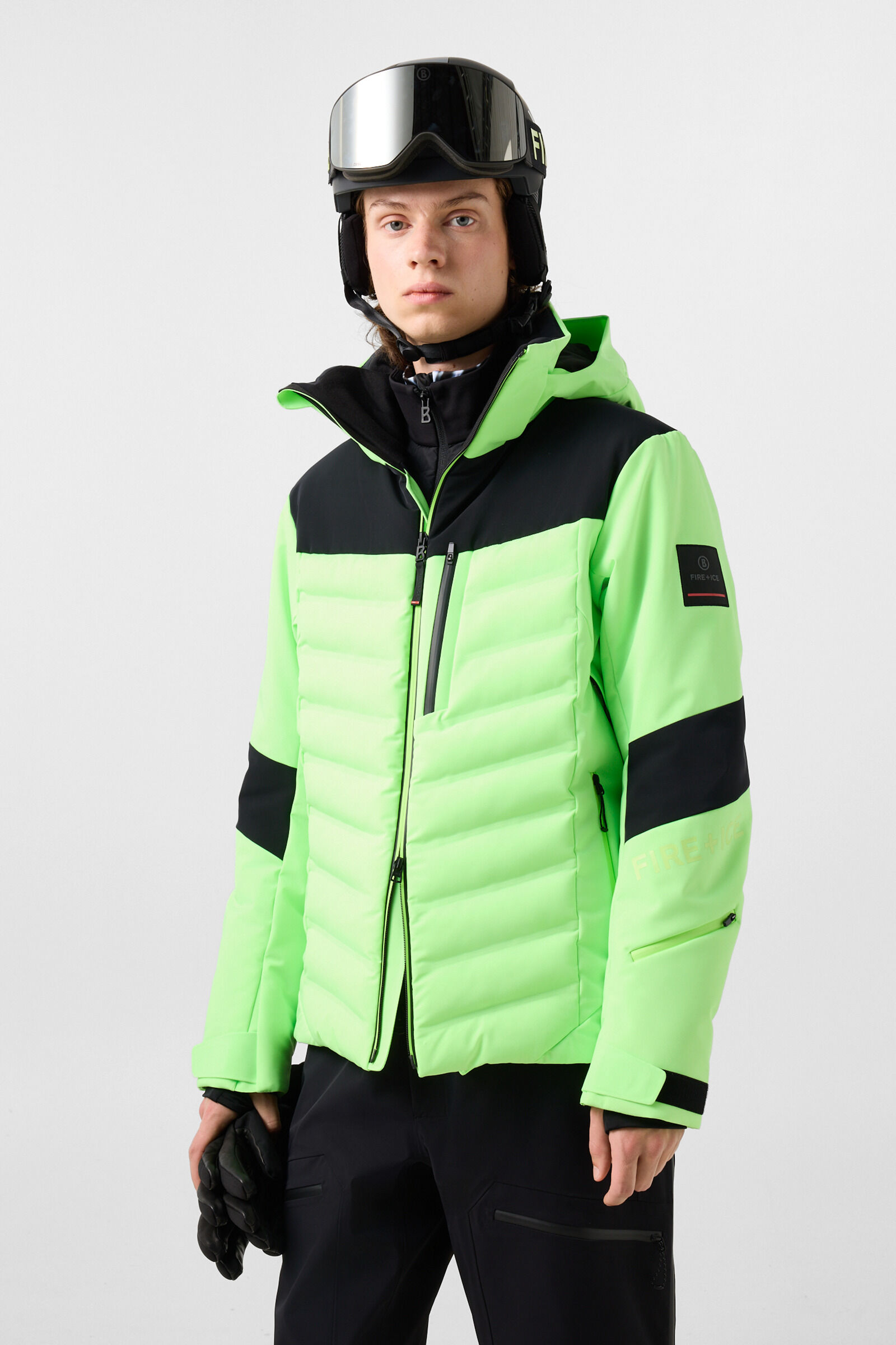 Skijacke Radek Neon-Gr&uuml;n/Schwarz