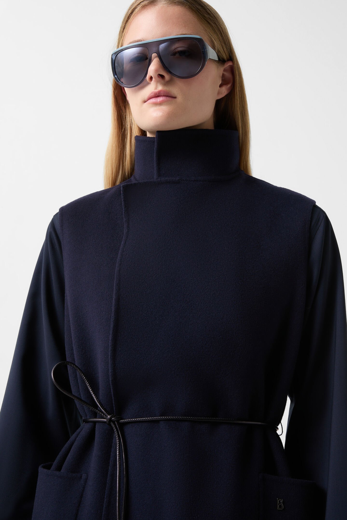 Double-face wool waistcoat Megan Navy blue
