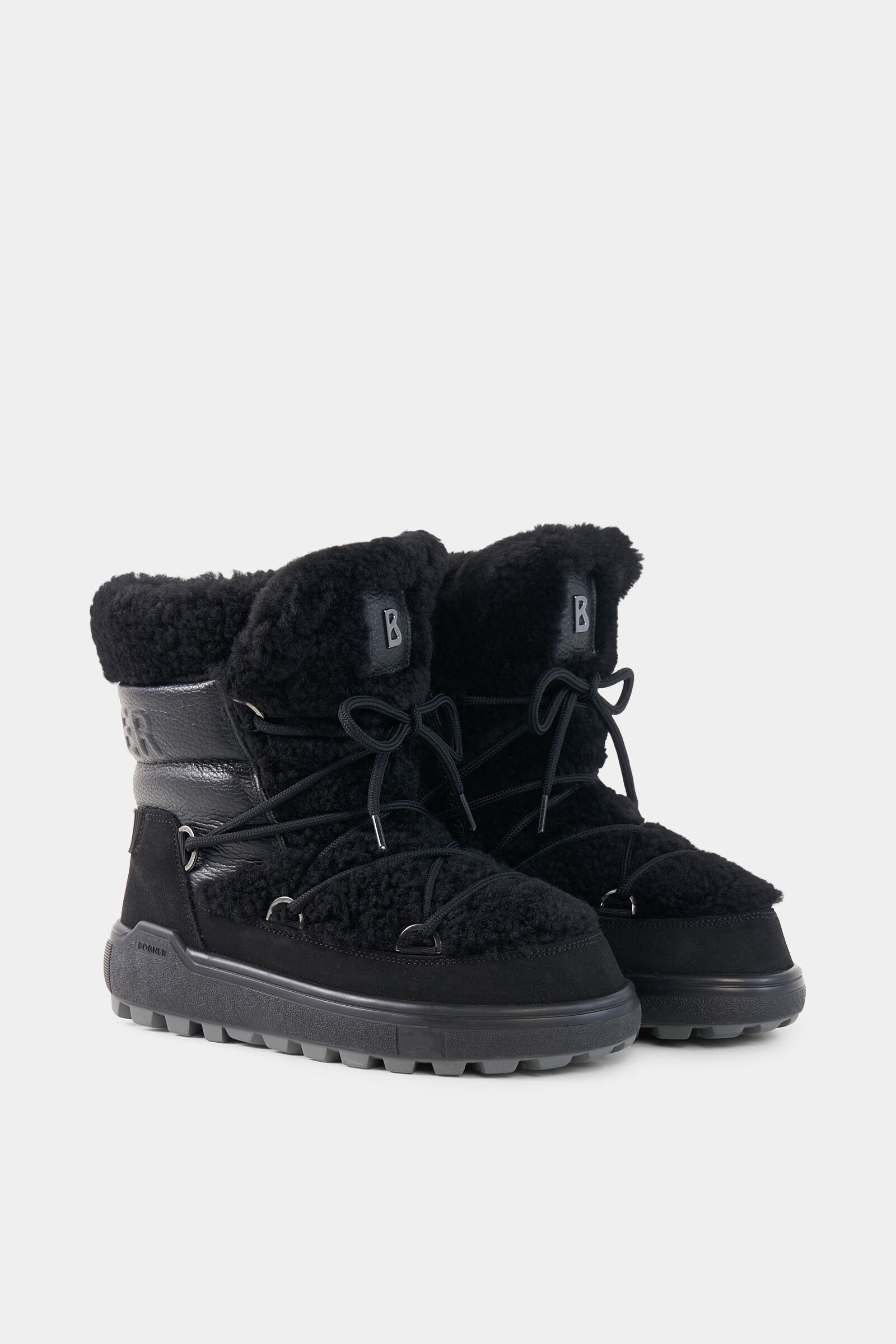 Snow Boots Chamonix mit Spikes Schwarz