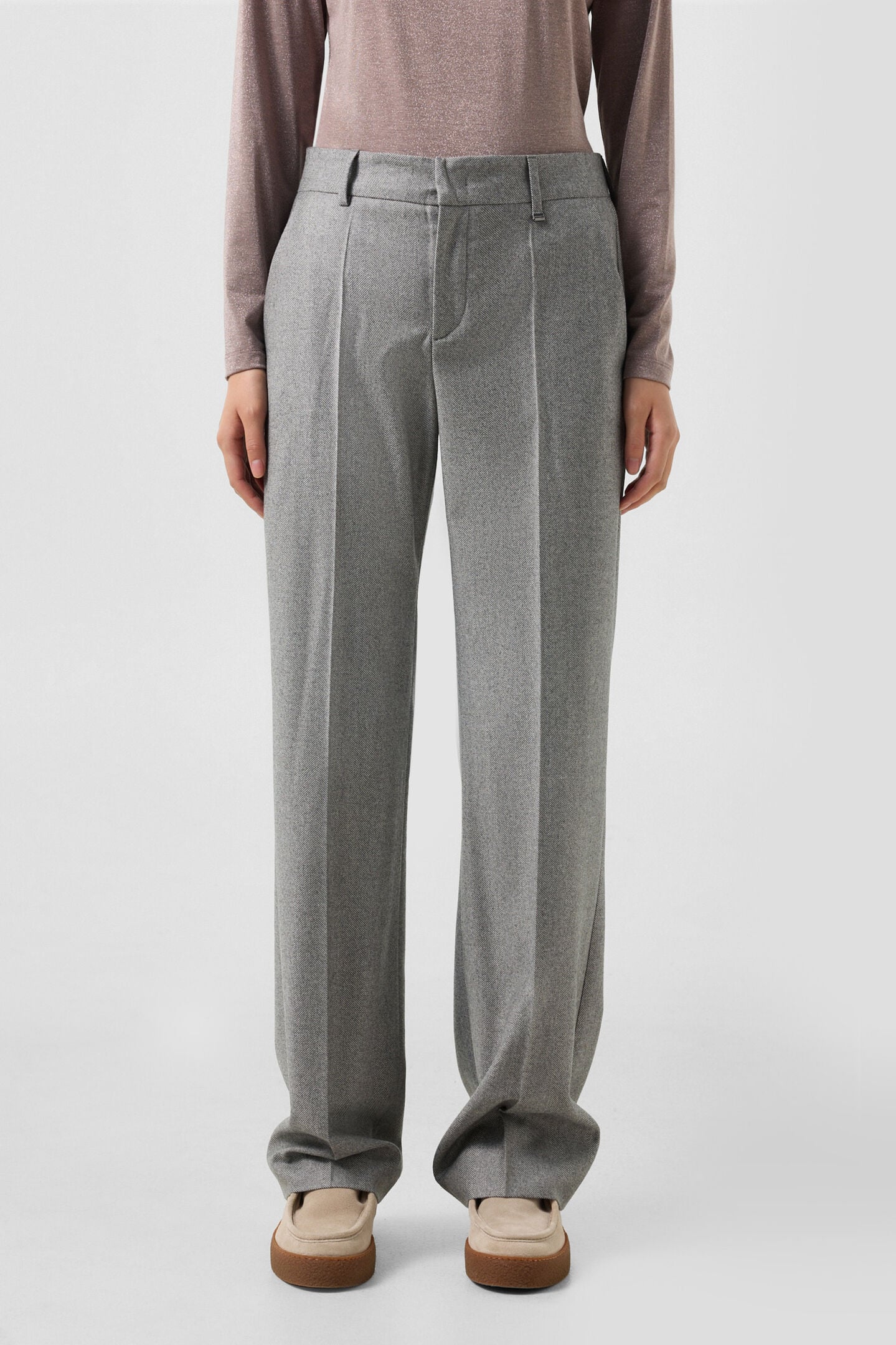Schurwoll-Hose Jody Grau