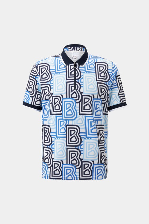 Funktions-Polo-Shirt Valentin Blau/Weiß