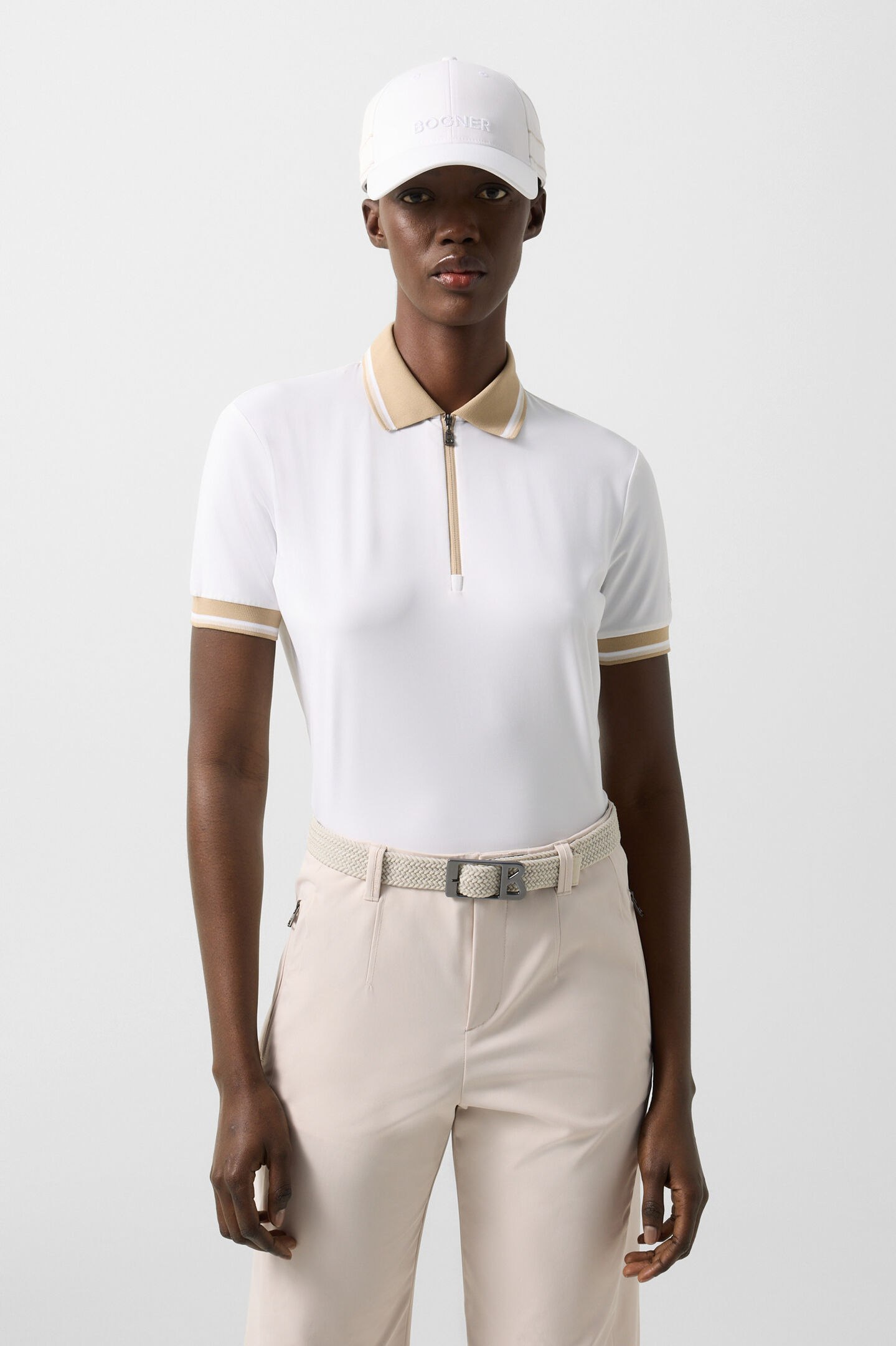 Laurina functioneel shirt Wit/Camel