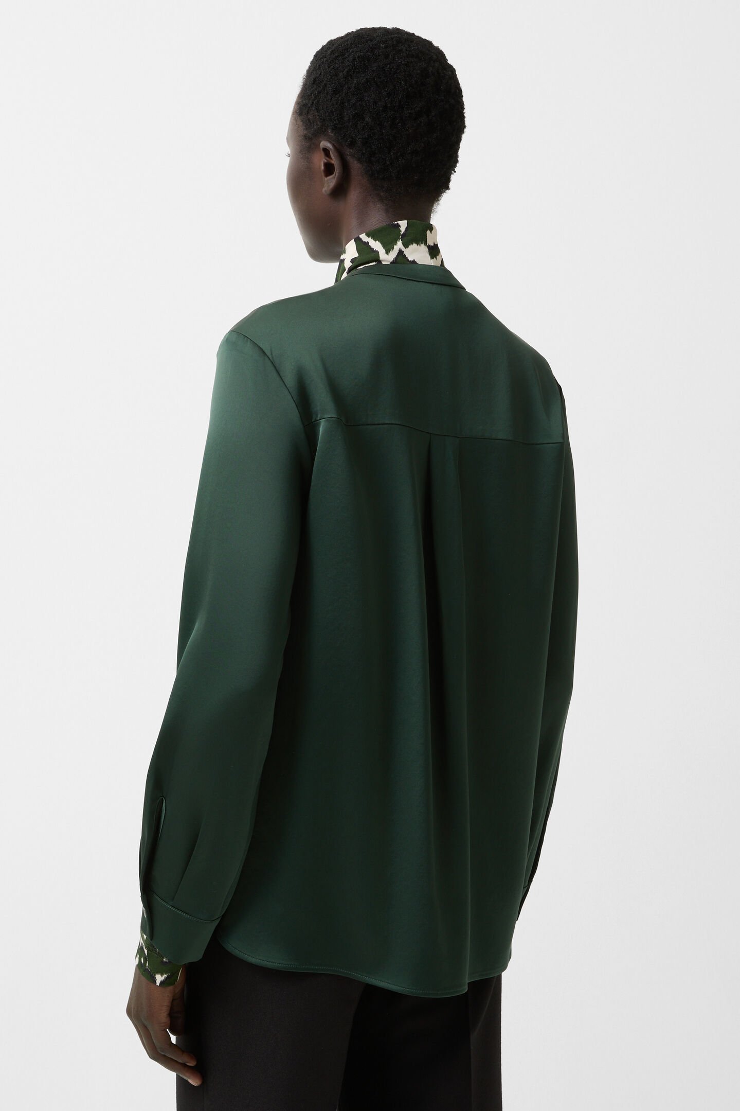 Gerrit satin blouse Dark green