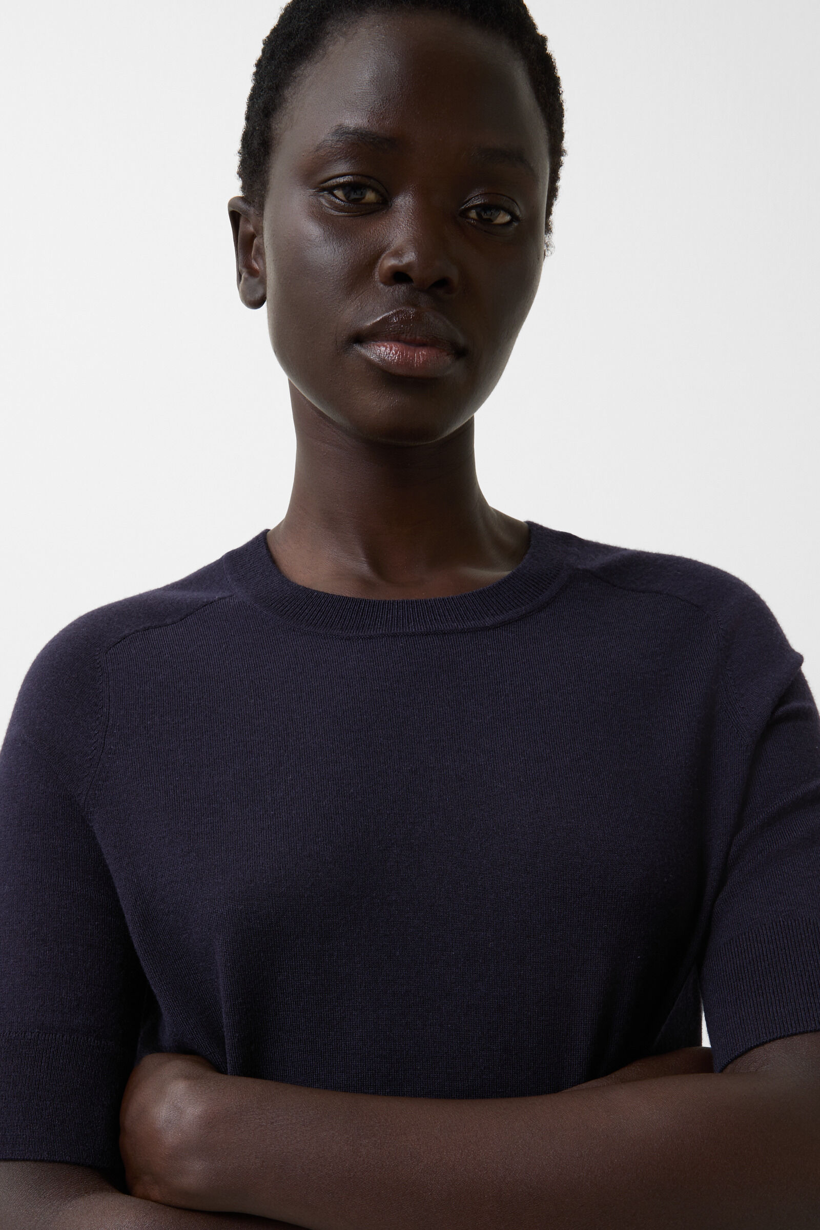 Kurzarm-Pullover Izzy Navy-Blau