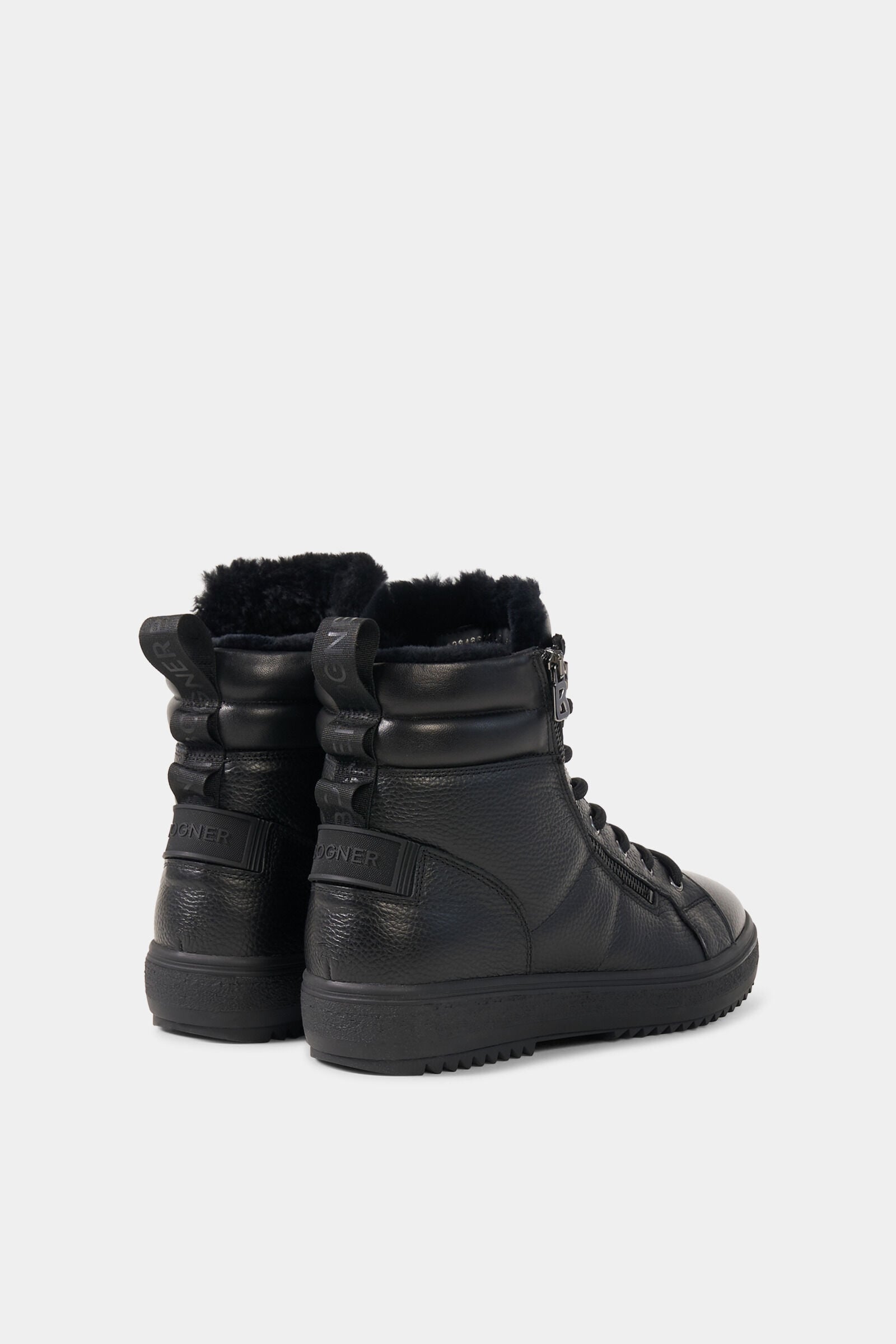 Anchorage lace-up boots with spikes Black