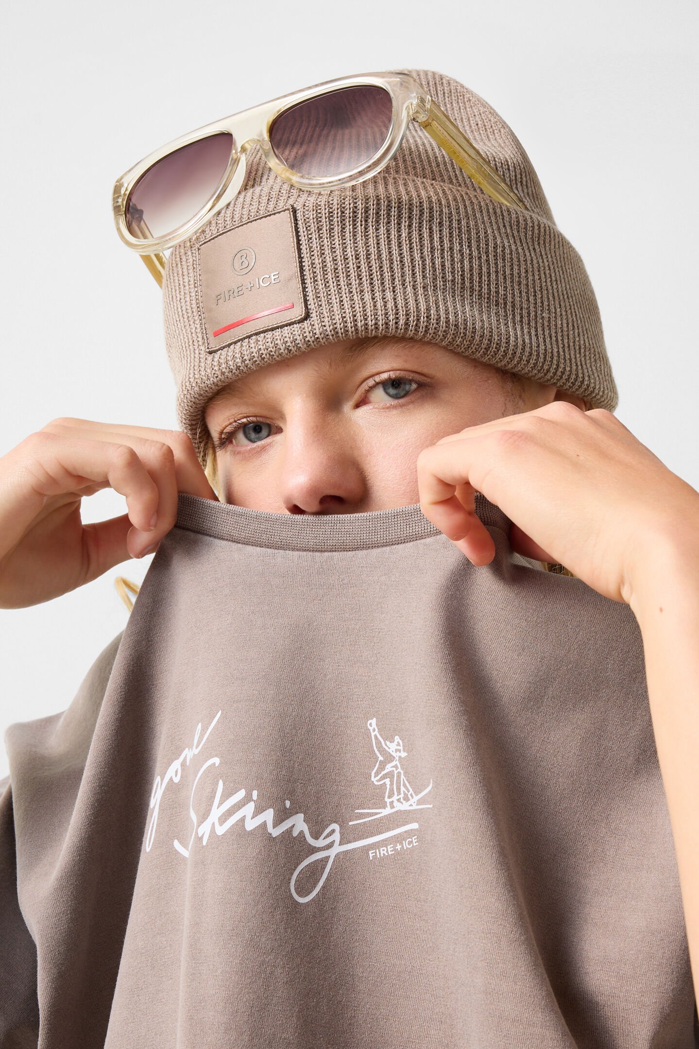 Baumwoll-T-Shirt Cara Taupe