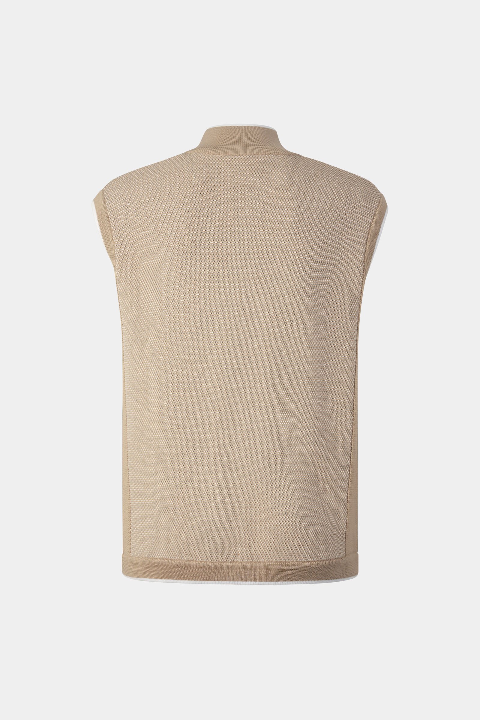Strickweste Enzo Beige/Wei&szlig;