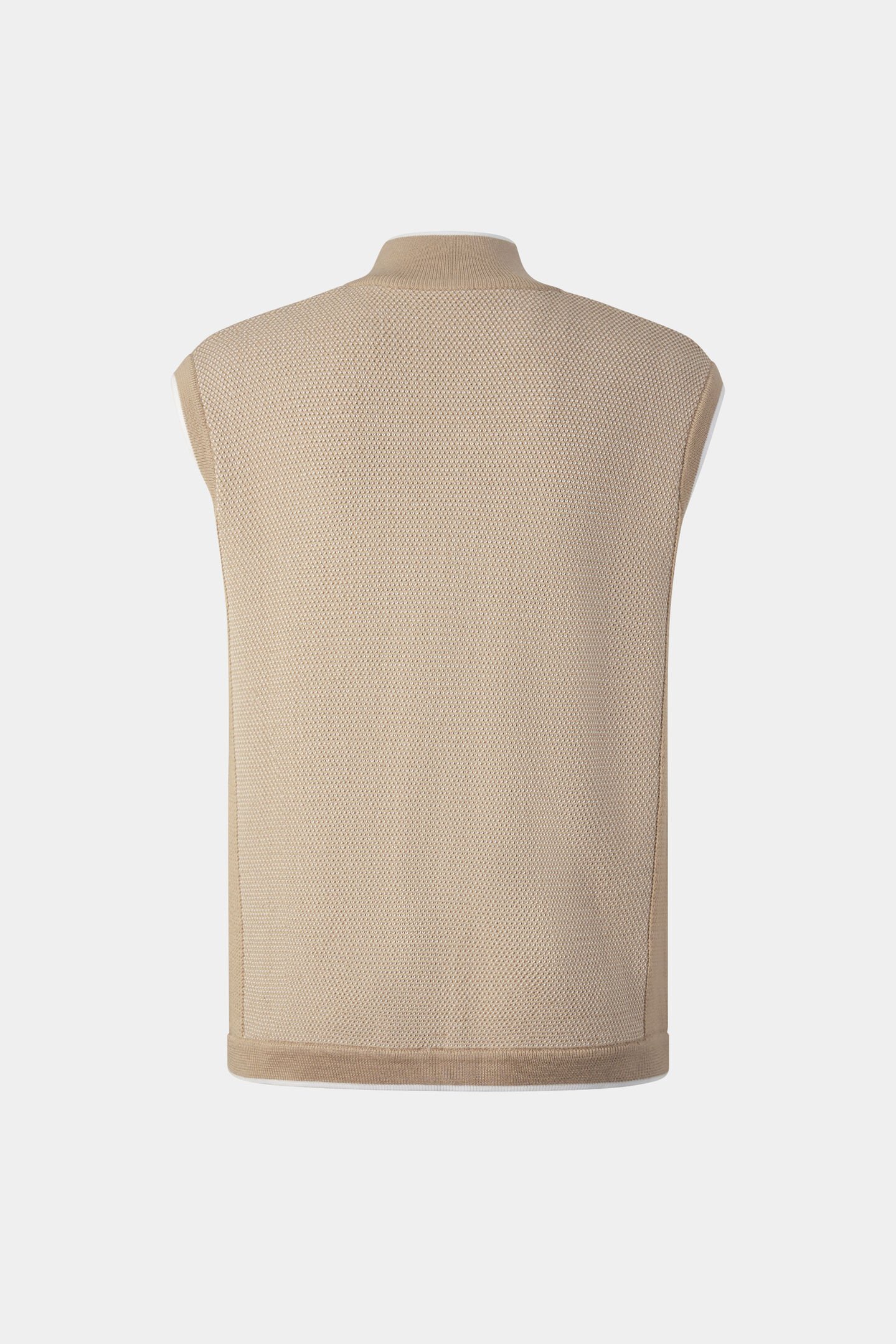 Strickweste Enzo Beige/Wei&szlig;
