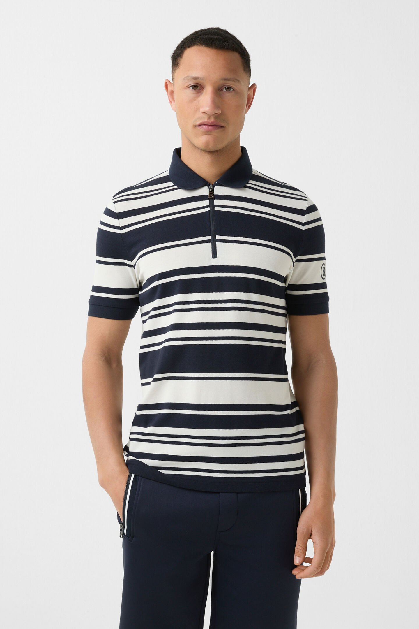 Funktions-Polo-Shirt Flip Navy-Blau/Weiß