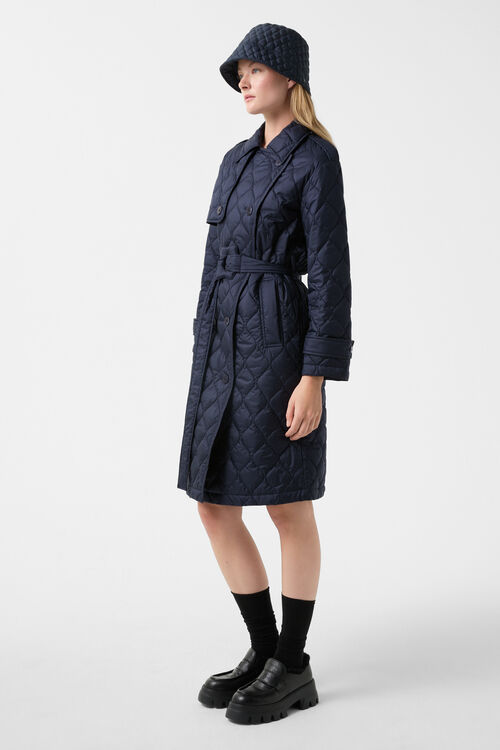 Quilted trench coat Ivory Navy blue Quilted trench coat Ivory Navy blue