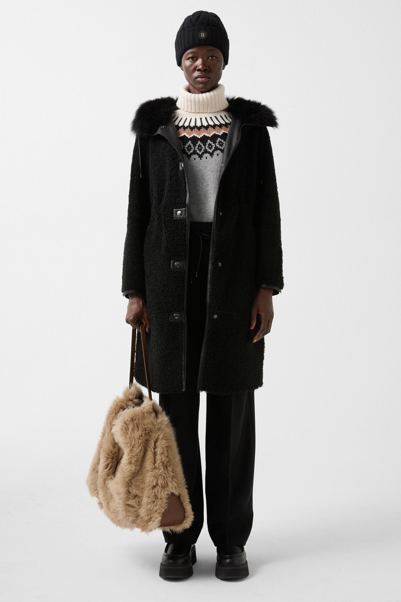 Bogner Polina Lambskin Coat Women Black 4 XS