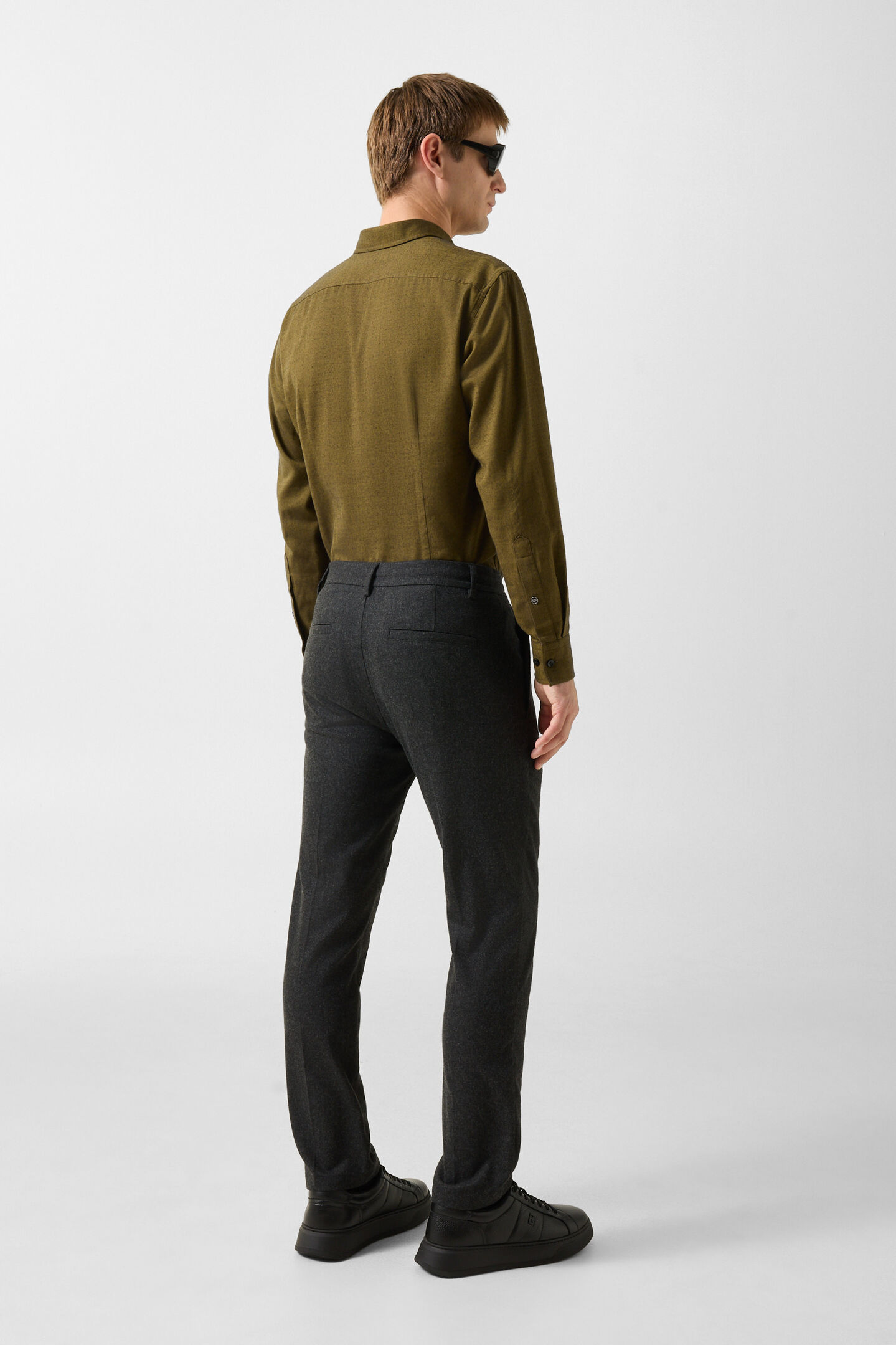 Pantalon Riley Business en m&eacute;lange de laine anthracite