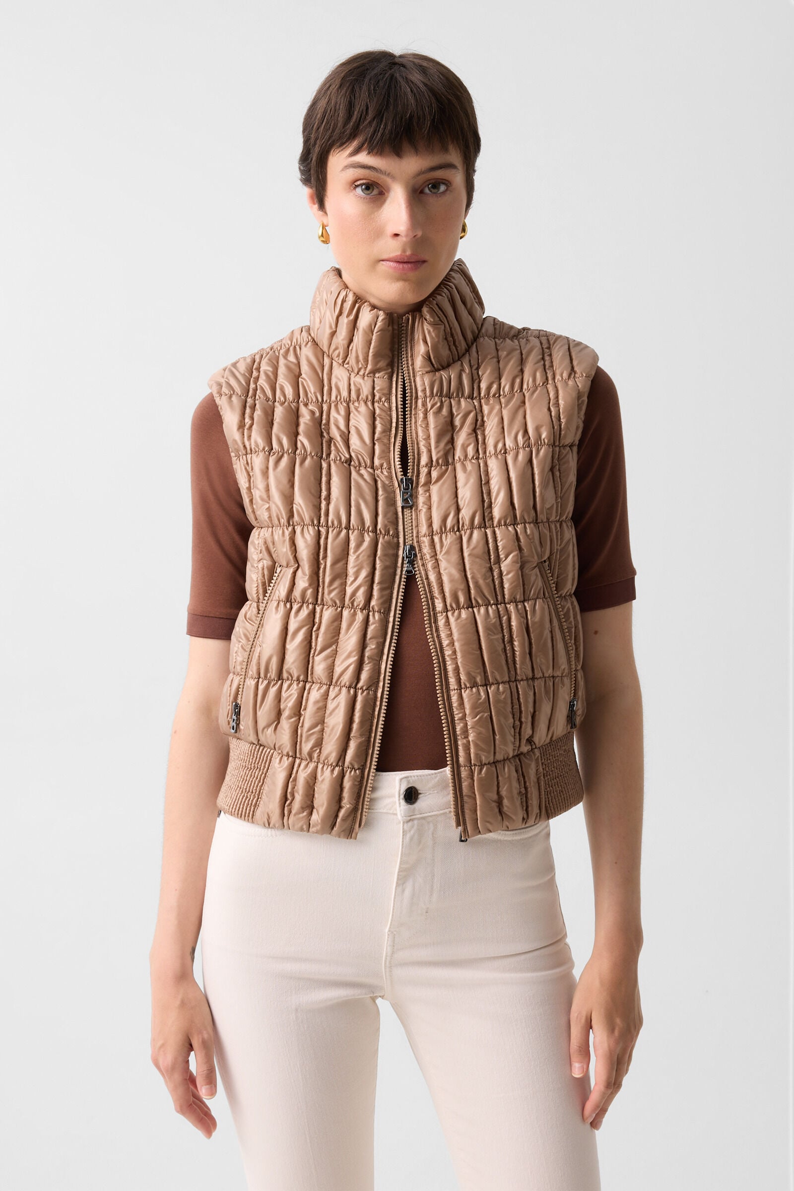 Sally quilted waistcoat Camel