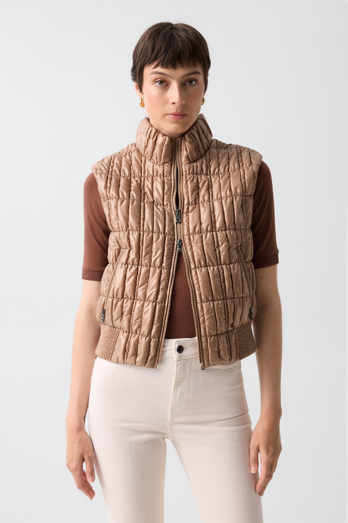 Sally quilted waistcoat Camel